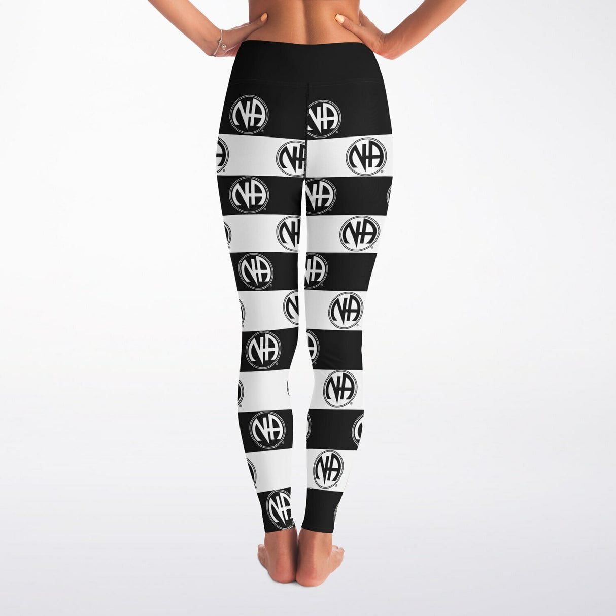 Black & White NA Symbols Yoga Leggings - AOP