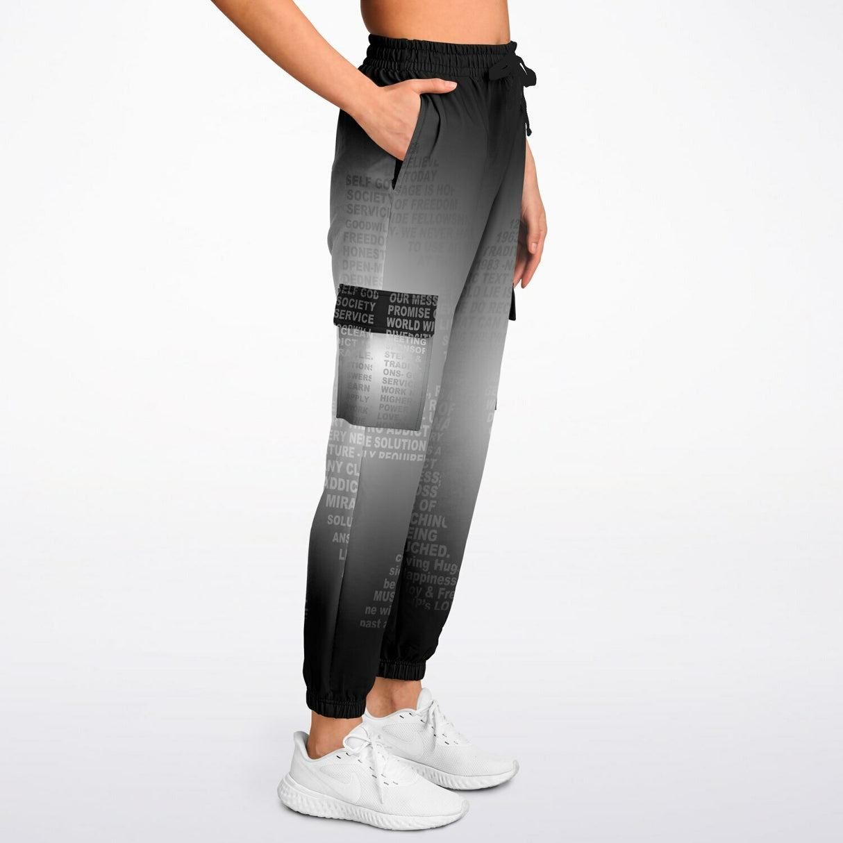 Black & White Message AOP Sweat Pants