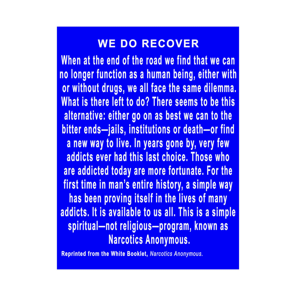 We Do Recover Vertical Posters