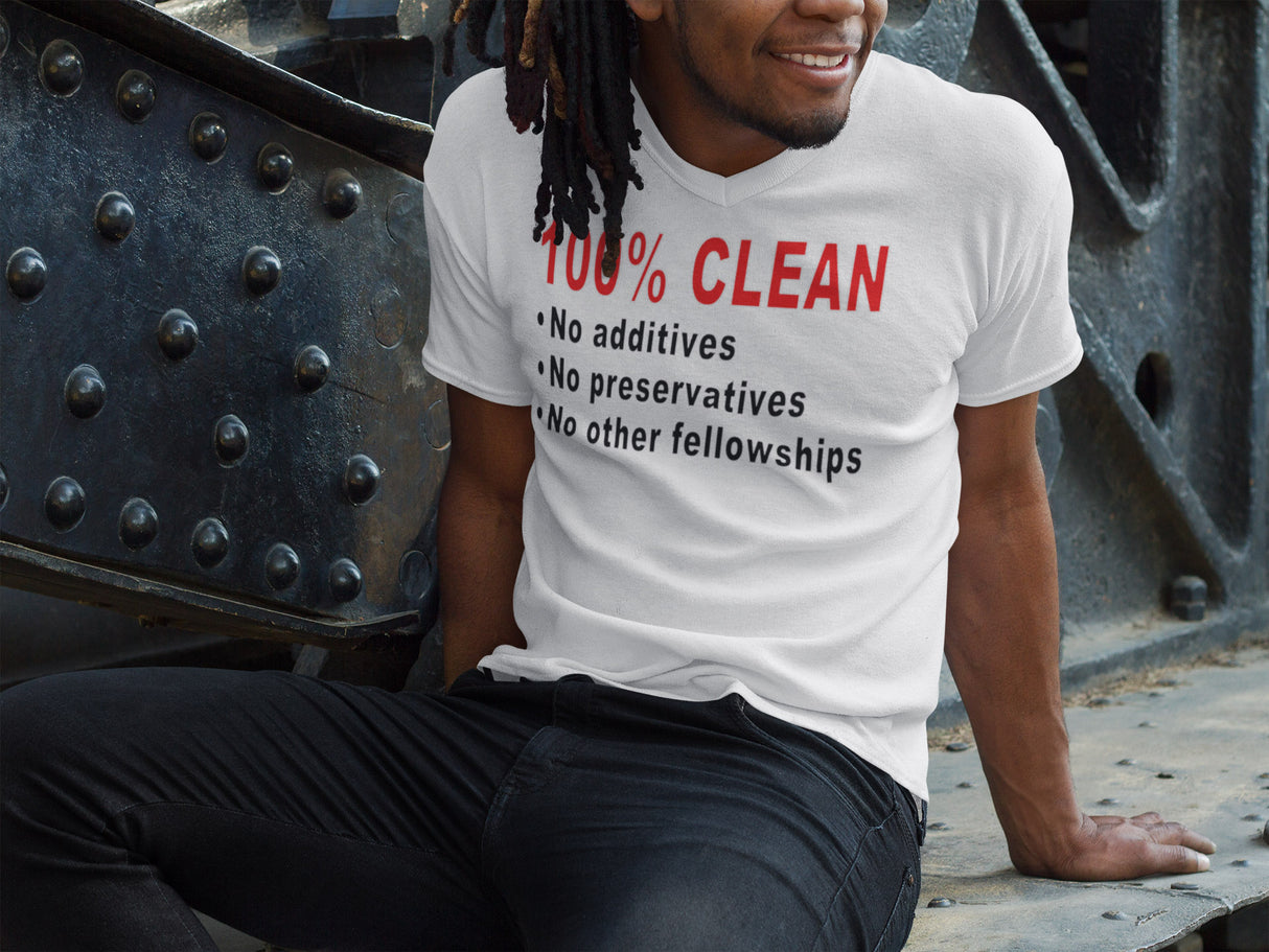 100% Clean V.2 dtg V-Neck Tee