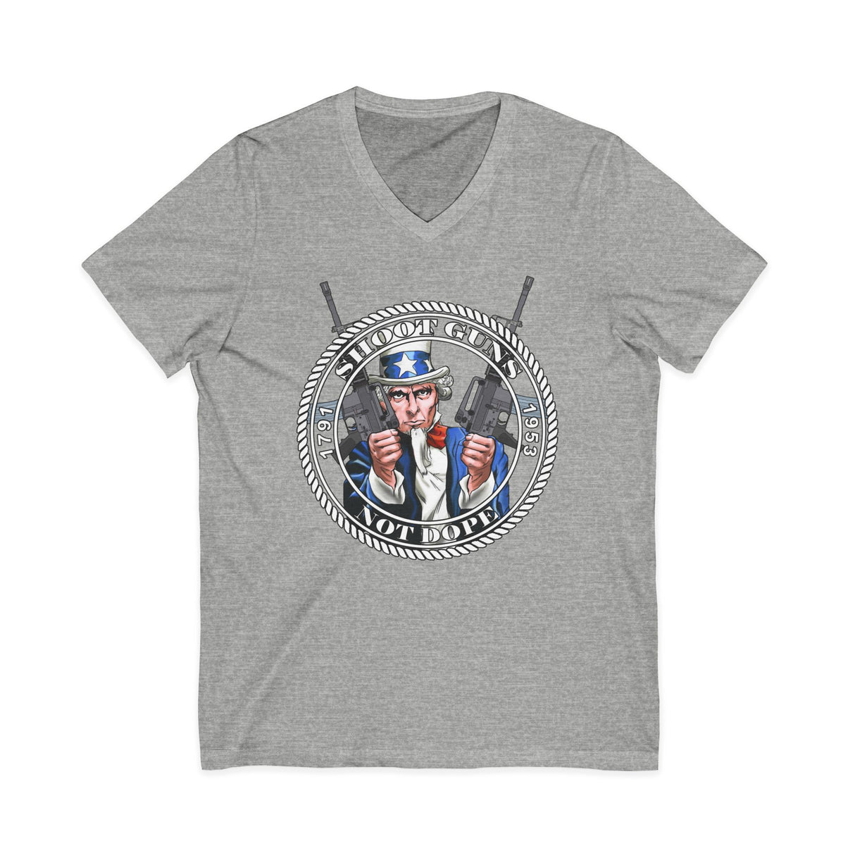 Shoot Guns Not Dope dtg V-Neck Tee