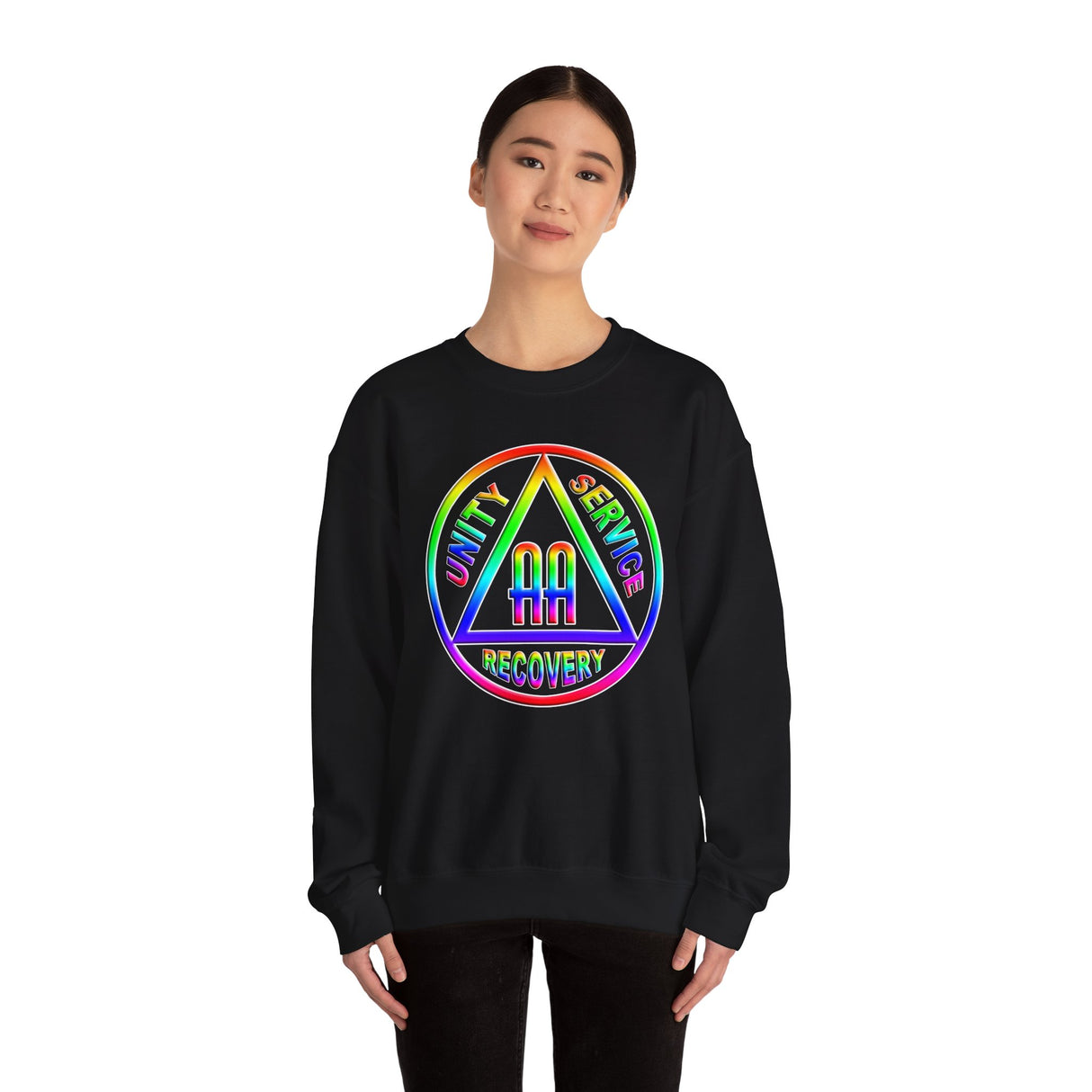 AA Rainbow Symbol dtg Crewneck Sweatshirt