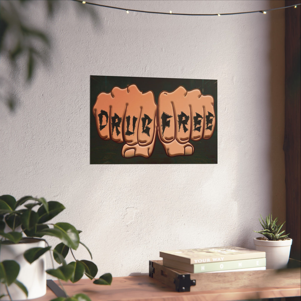 Drug Free Fist Horizontal Posters