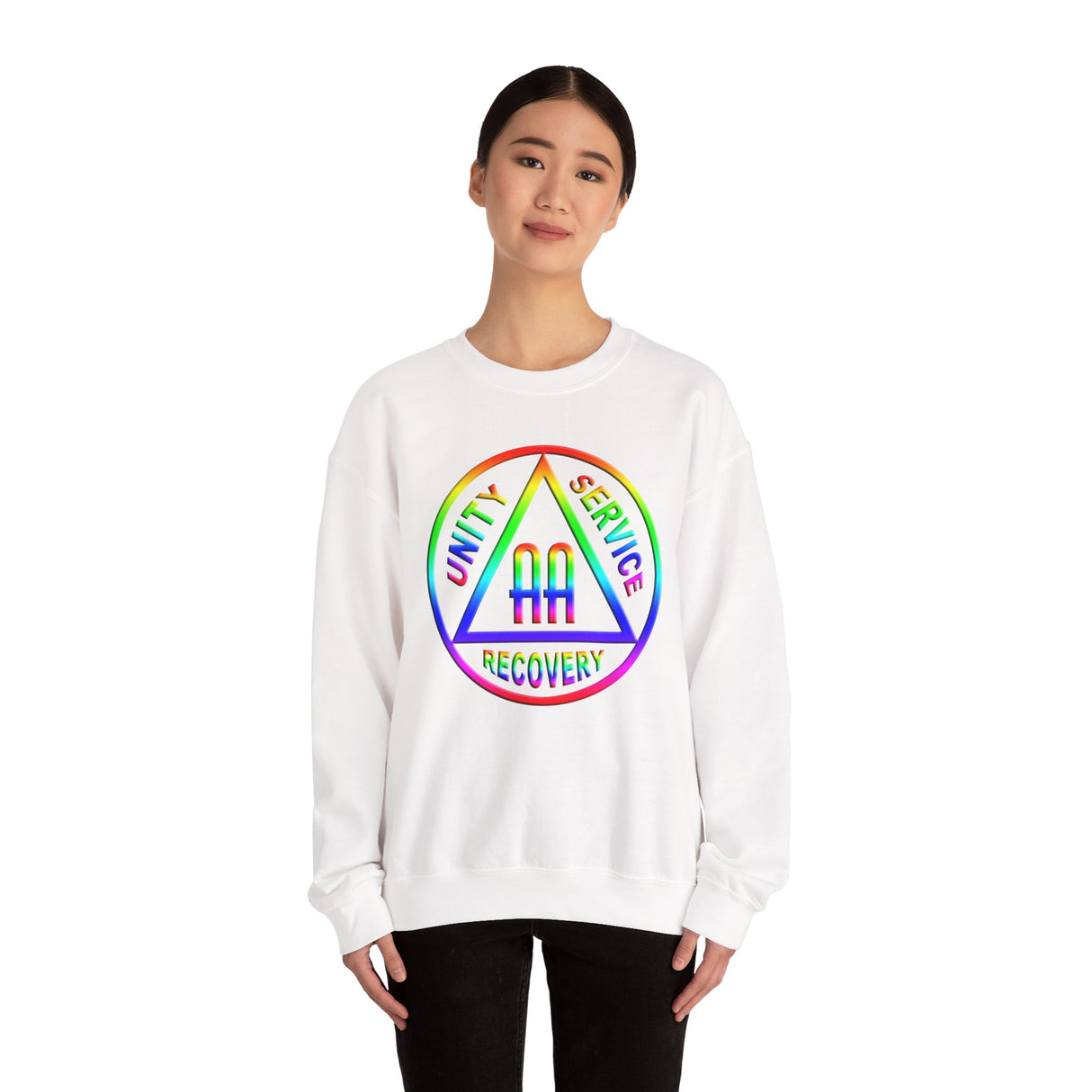 AA Rainbow Symbol dtg Crewneck Sweatshirt