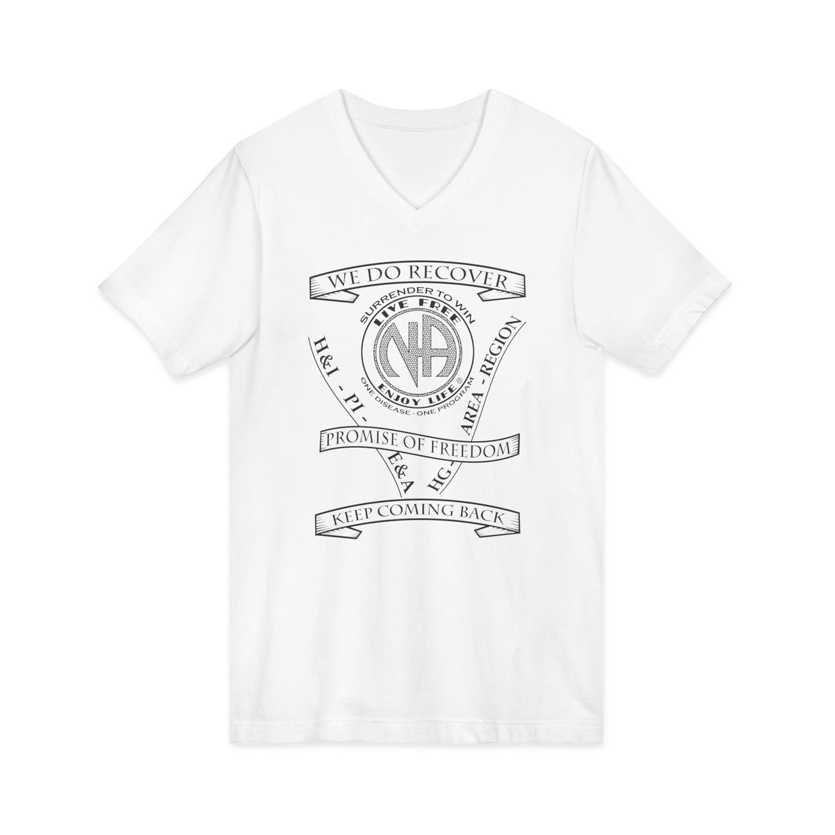 NA Service & Slogans dtg V-Neck Tee