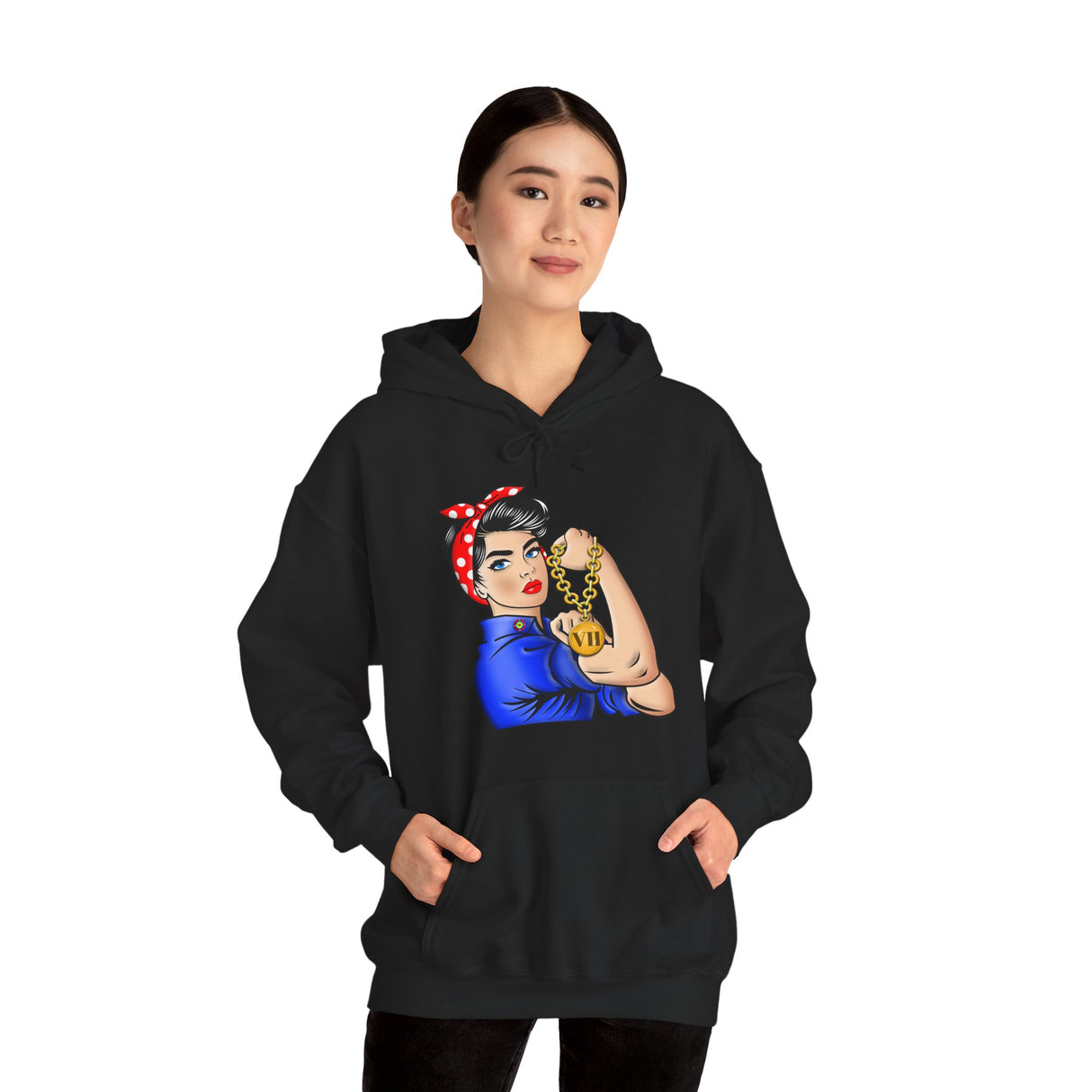 Custom NA Rosie The Riveter dtg Hoodie