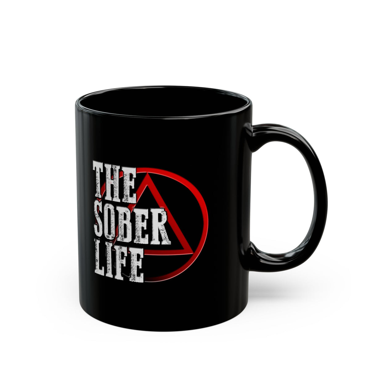 AA The Sober LIfe 11oz Black Mug