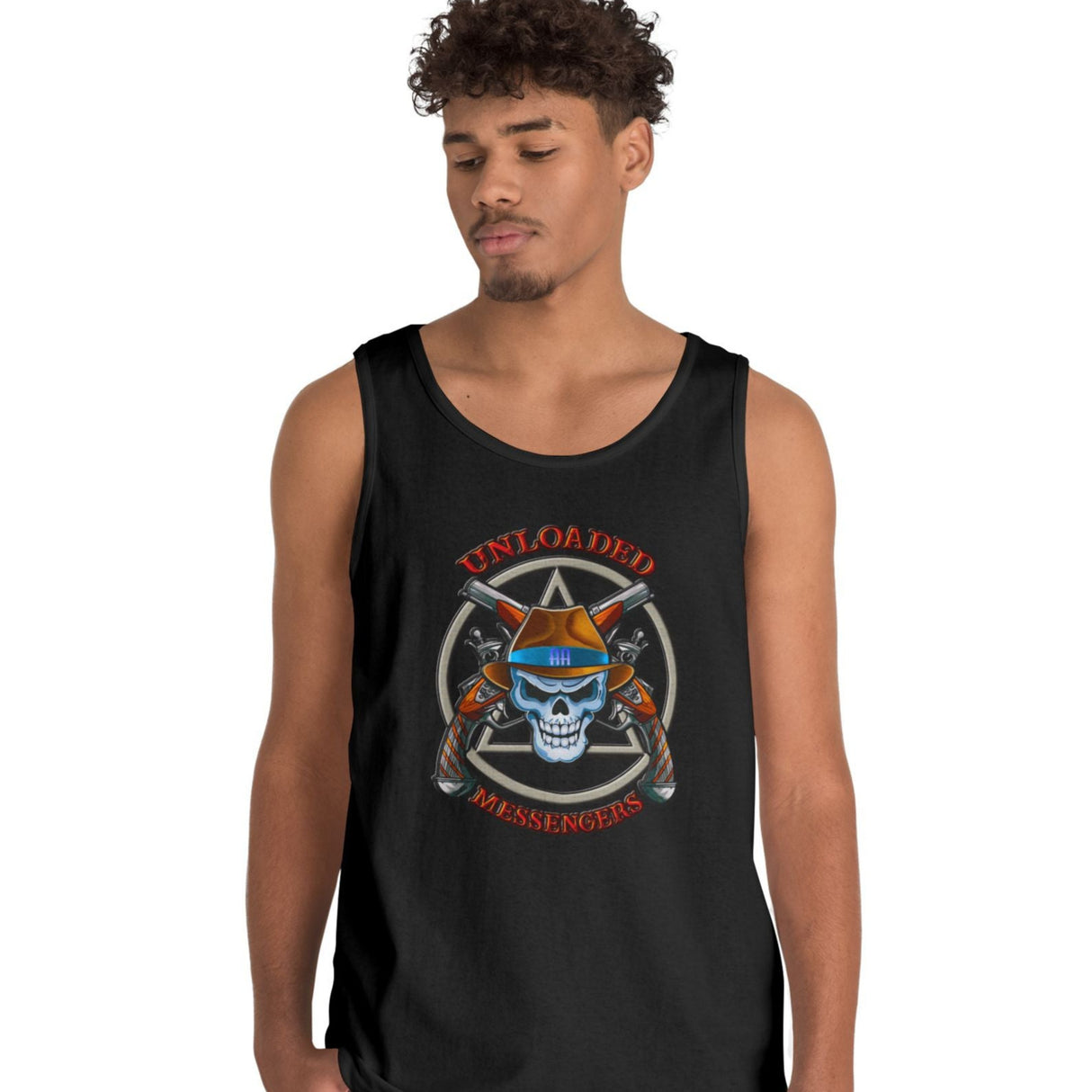 AA Unloaded Messenger dtg Tank Top