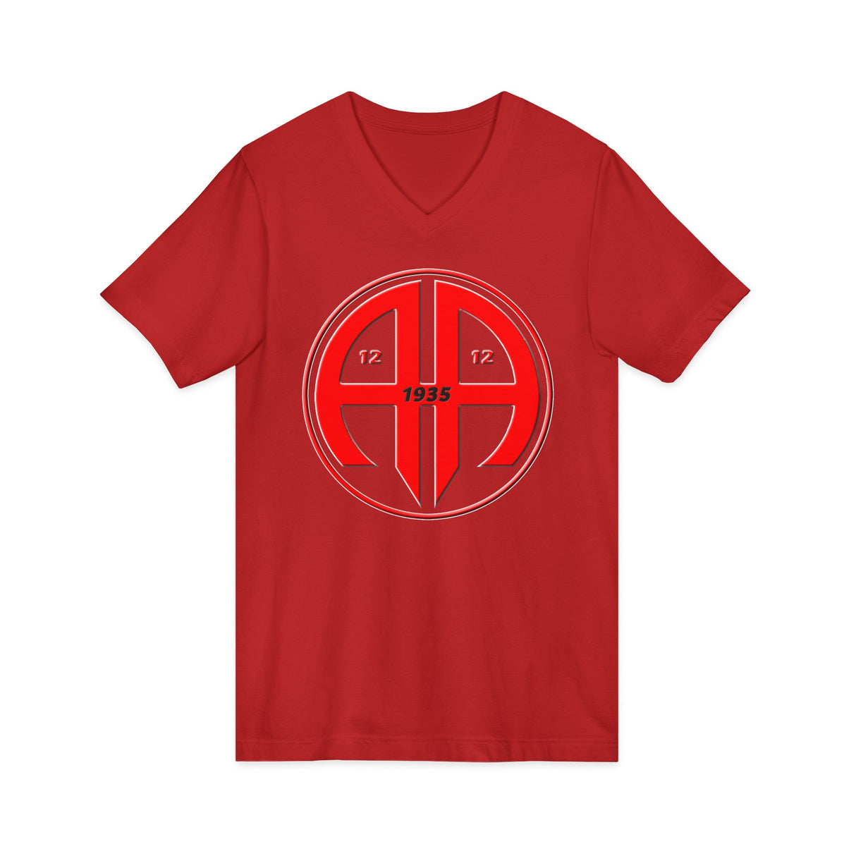 Red AA Logo AA V-Neck Tee