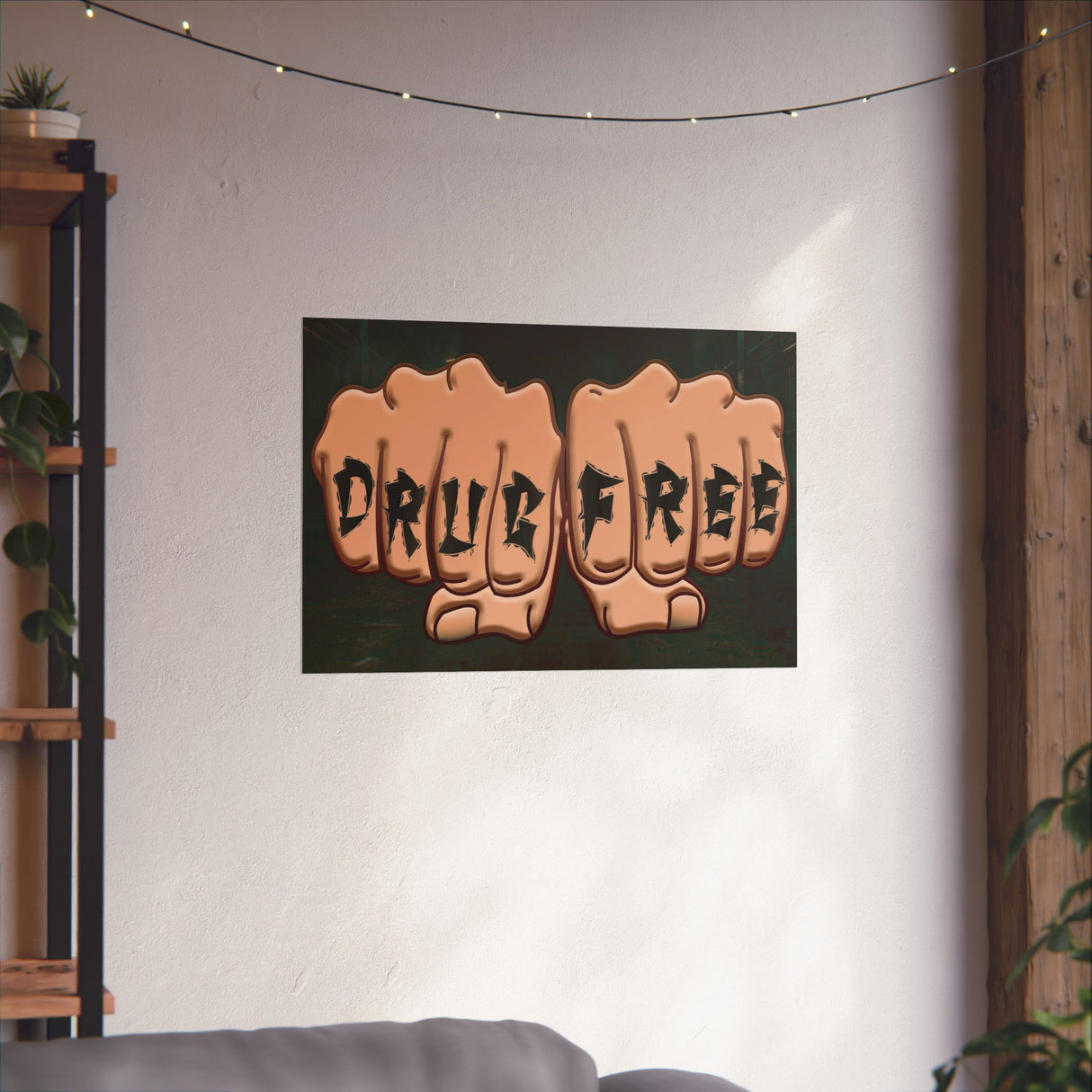 Drug Free Fist Horizontal Posters
