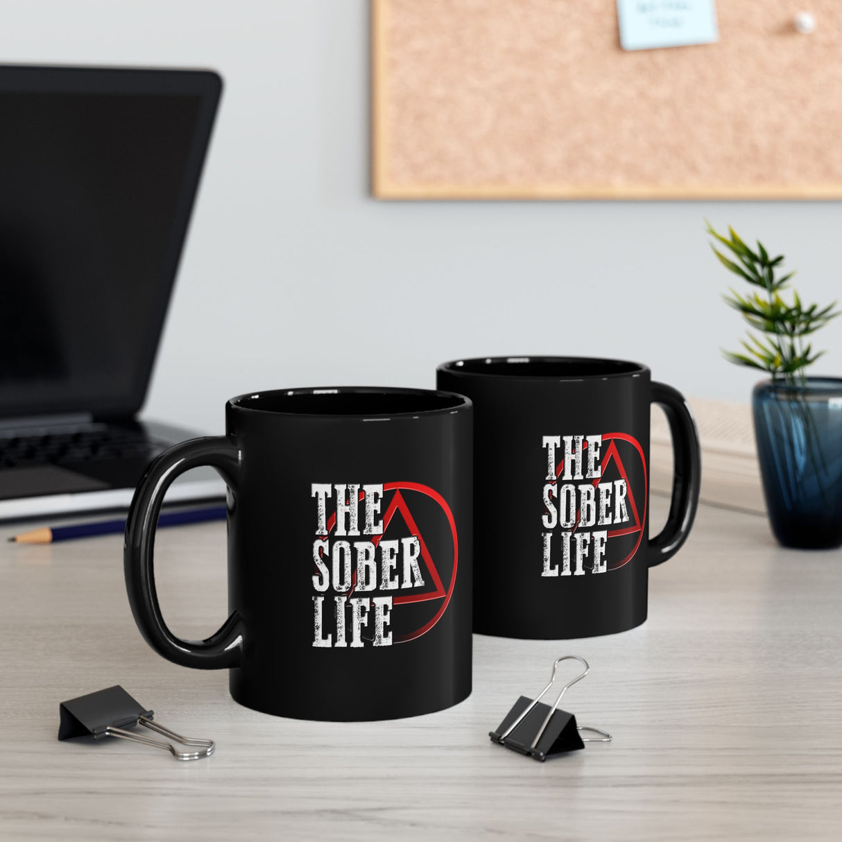 AA The Sober LIfe 11oz Black Mug