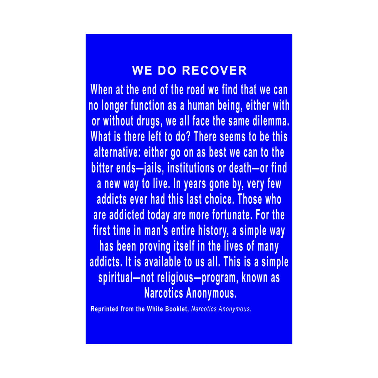 We Do Recover Vertical Posters