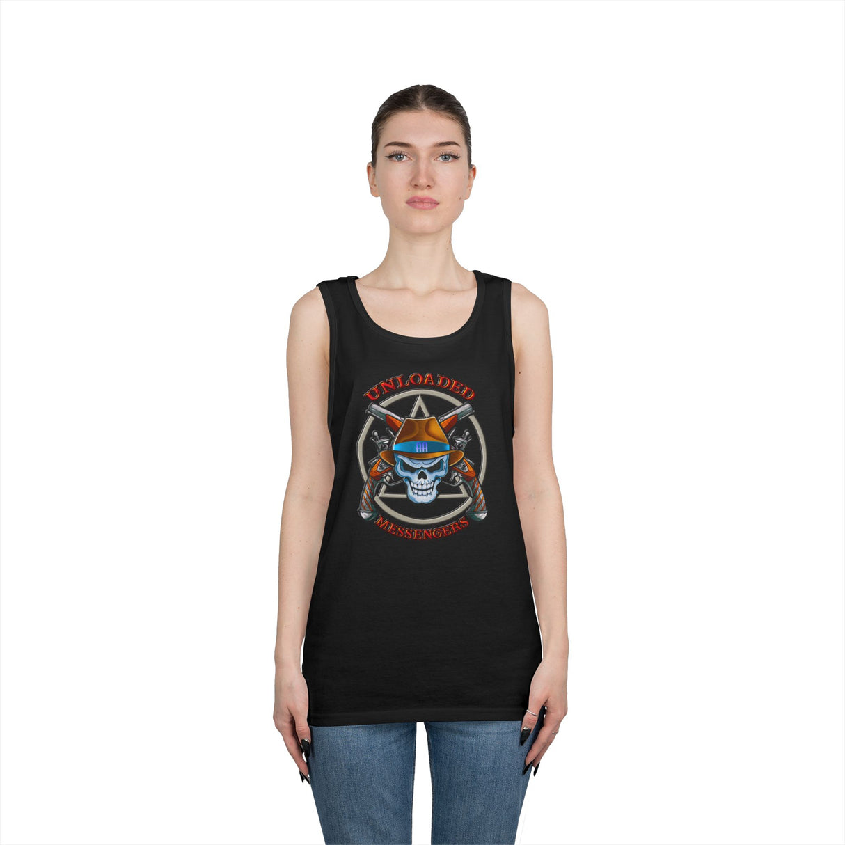 AA Unloaded Messenger dtg Tank Top