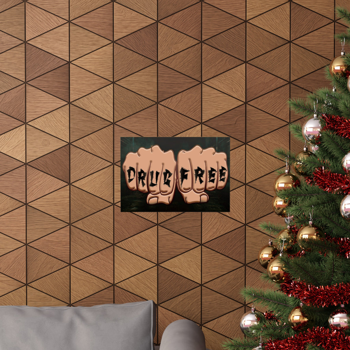 Drug Free Fist Horizontal Posters