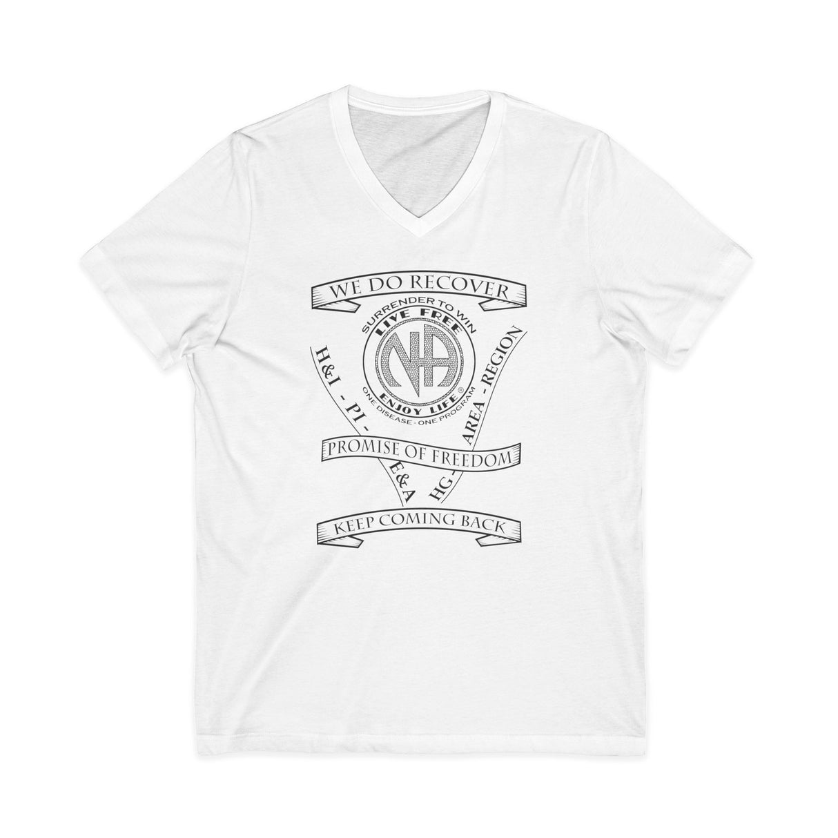 NA Service & Slogans dtg V-Neck Tee
