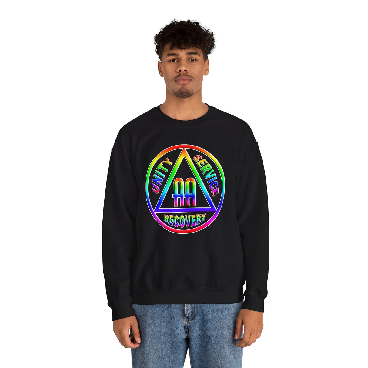 AA Rainbow Symbol dtg Crewneck Sweatshirt