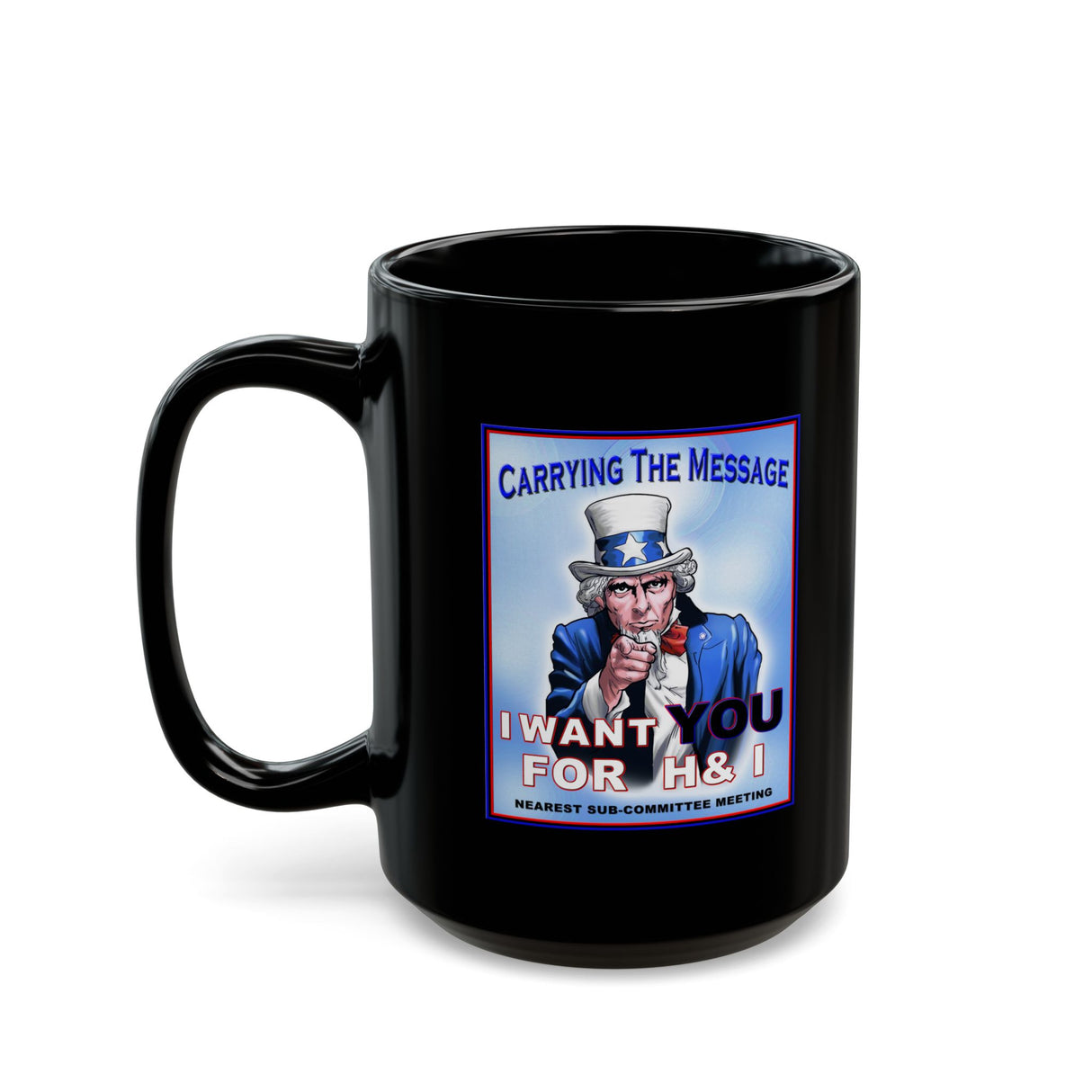 H&I Uncle Sam I Want You 11/15oz Black Mug