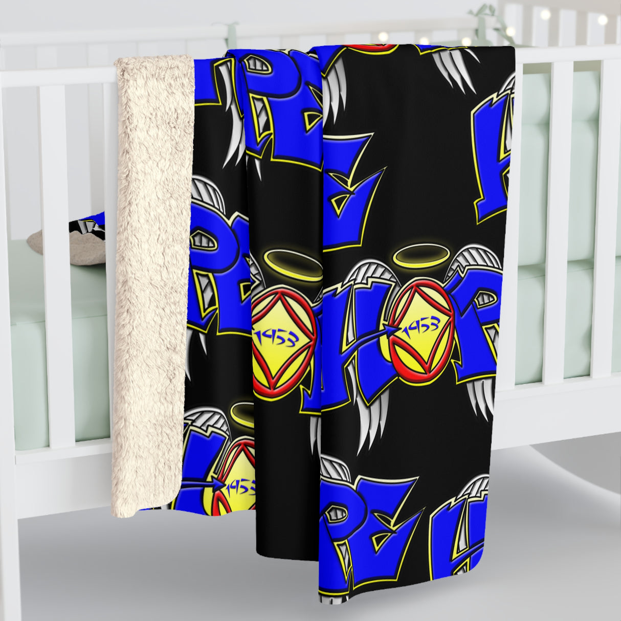 Hope Wings Graffiti Fleece Blanket