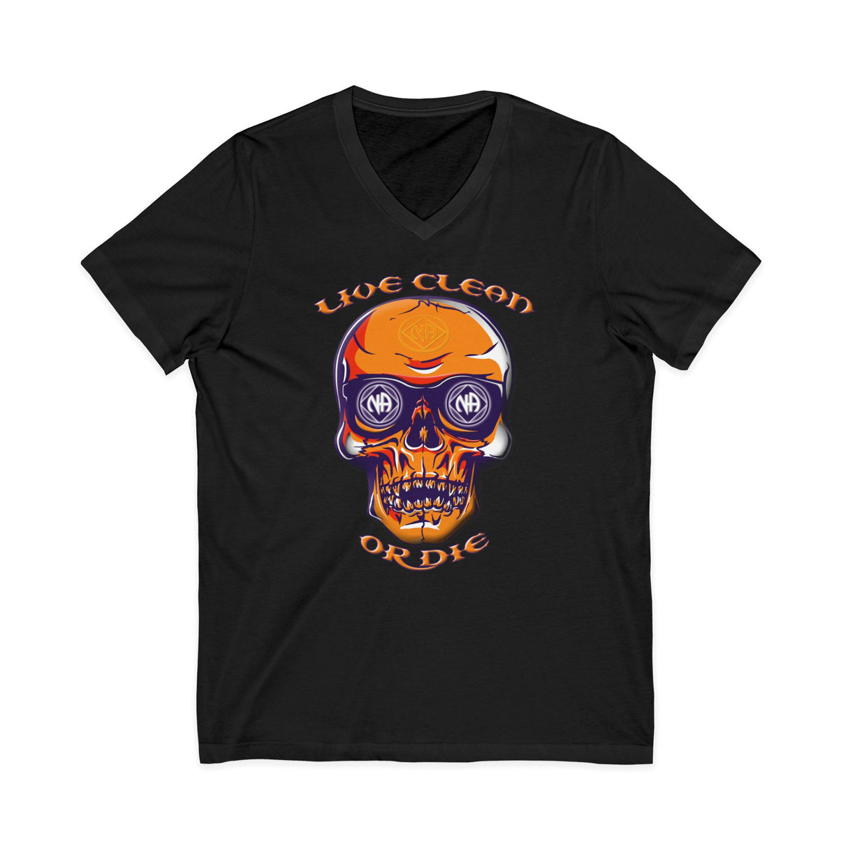 Live Clean Skull dtg V-Neck Tee