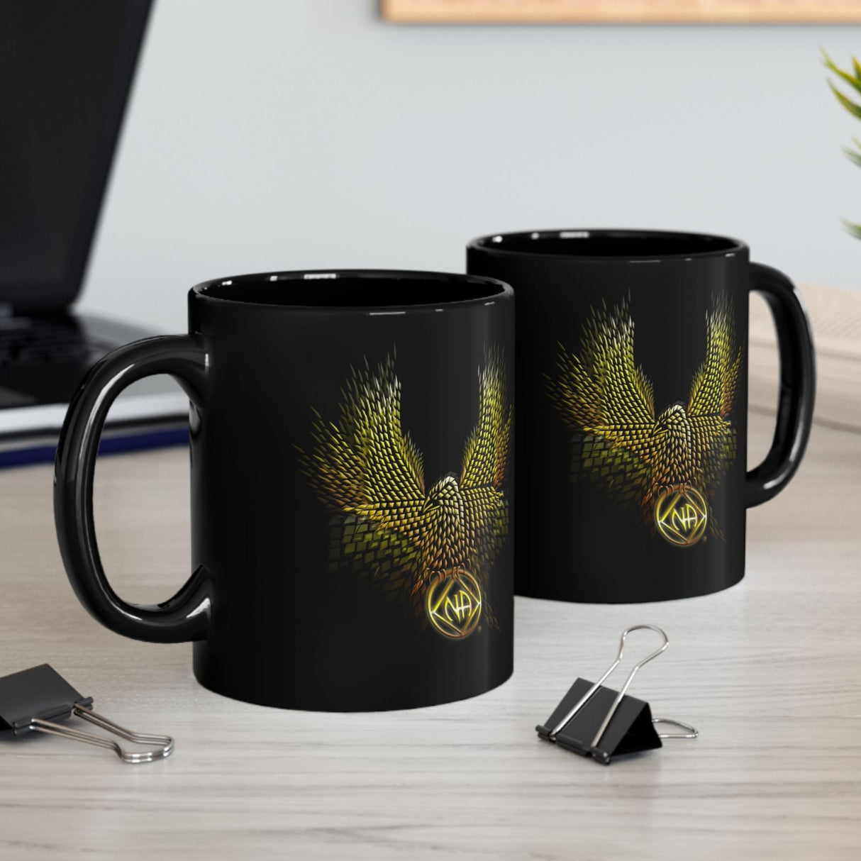 Diamond Eagle 11/15oz Black Mug