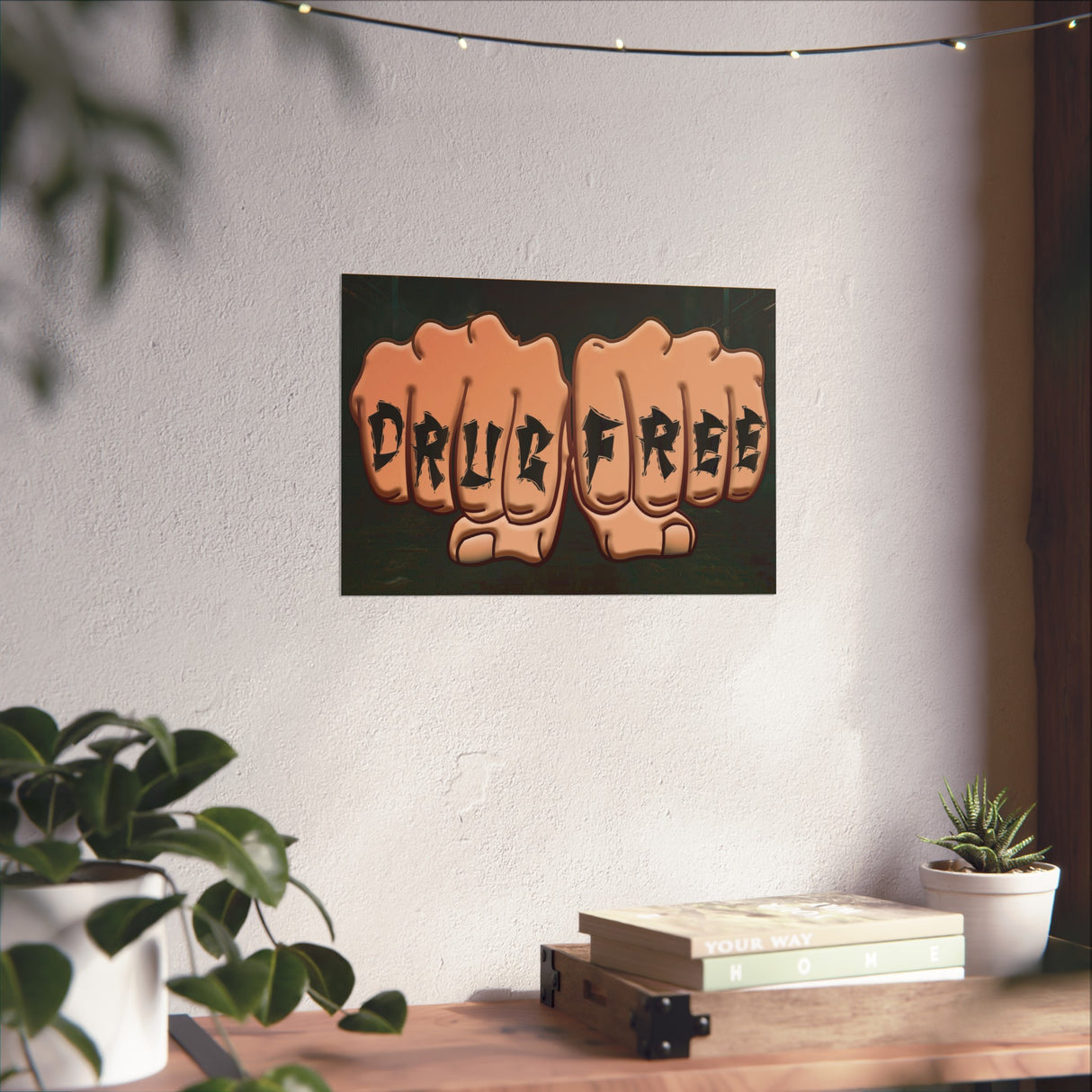 Drug Free Fist Horizontal Posters