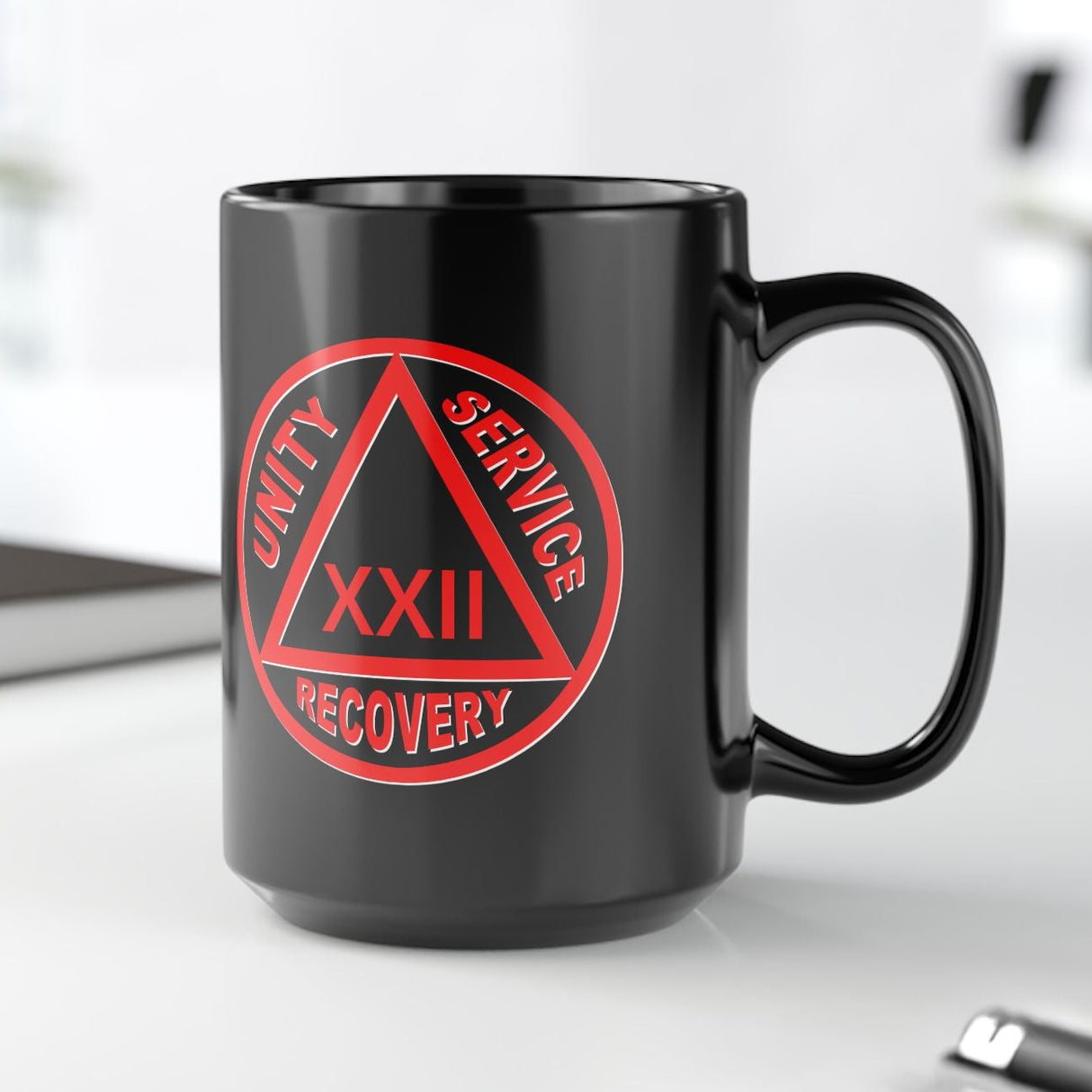 Black & Red AA Logo Customized 15oz AA Ceramic Mug