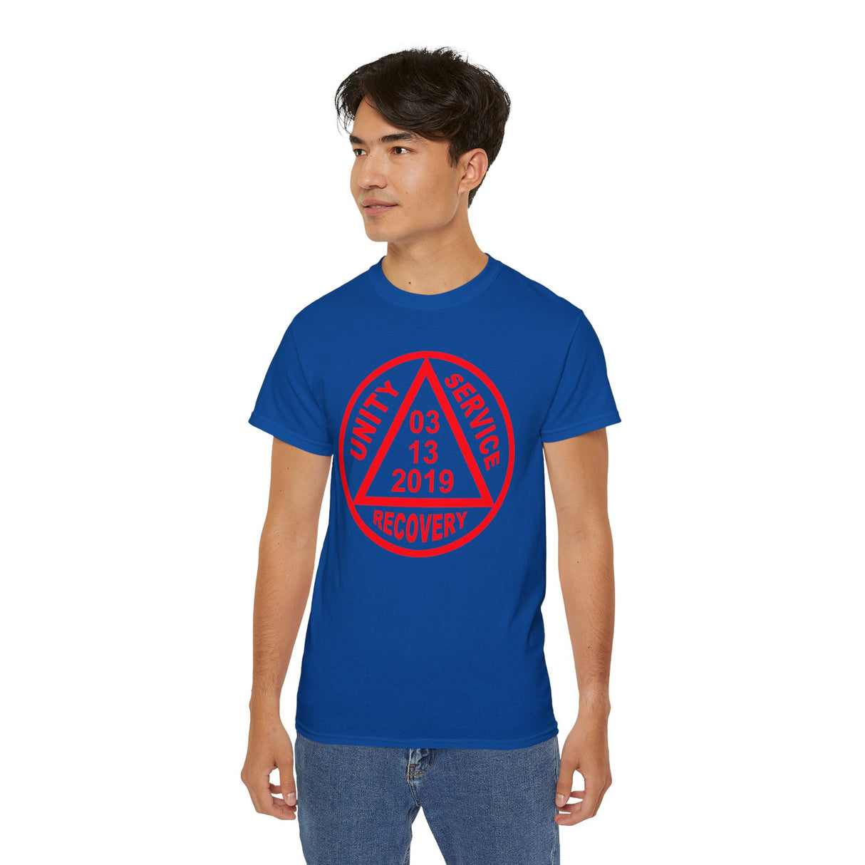 Custom Red Sober Date AA Symbol Unisex Tee