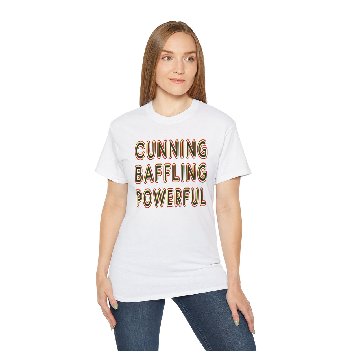 Cunning Baffling Powerful dtg Tee
