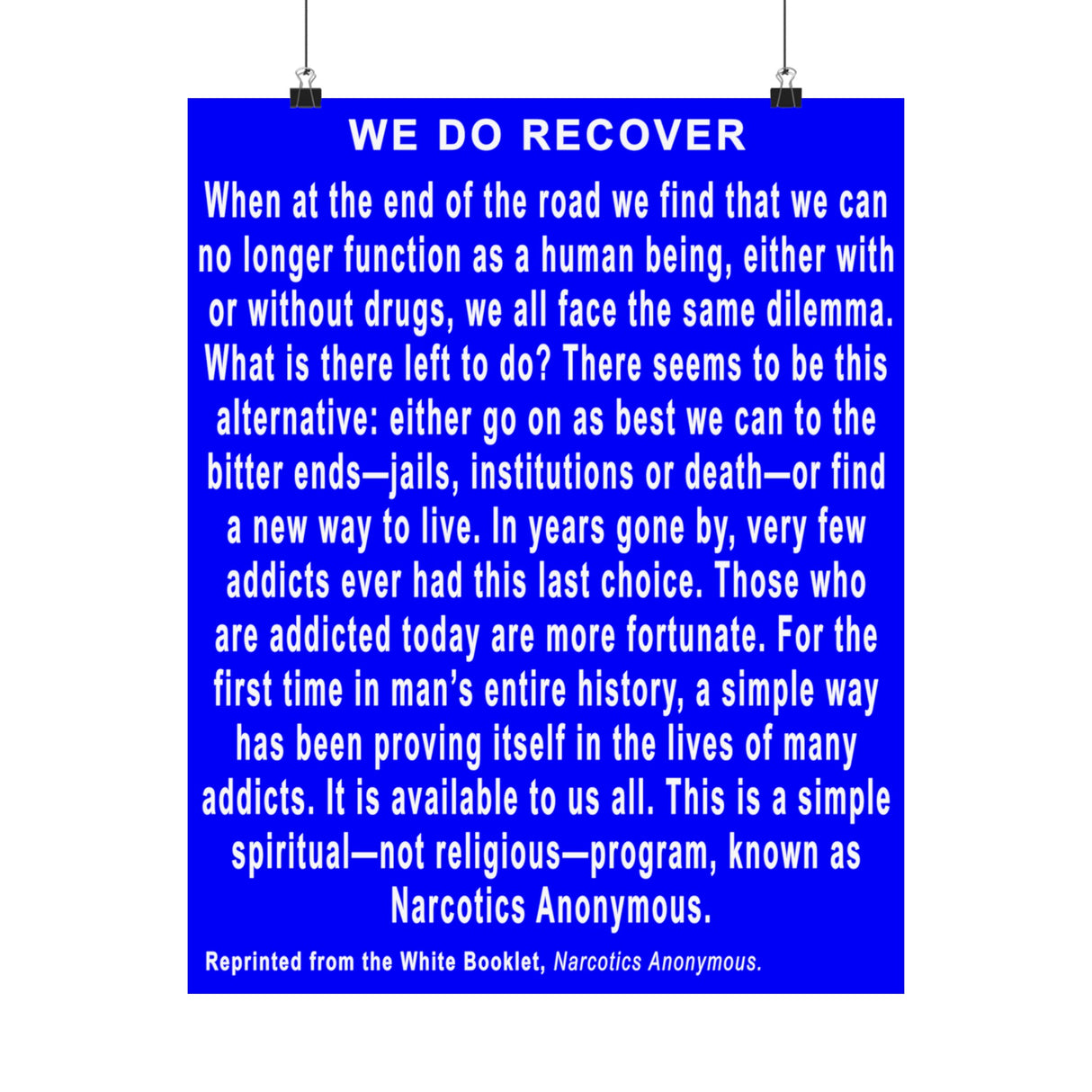 We Do Recover Vertical Posters