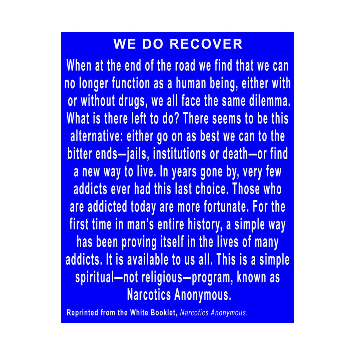 We Do Recover Vertical Posters