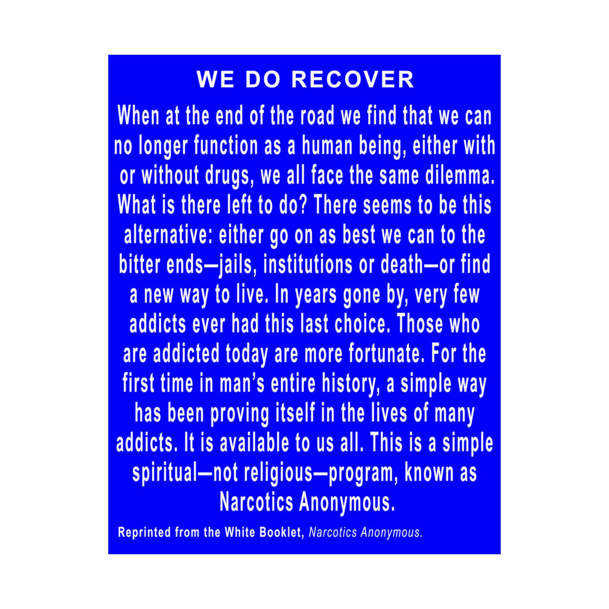 We Do Recover Vertical Posters