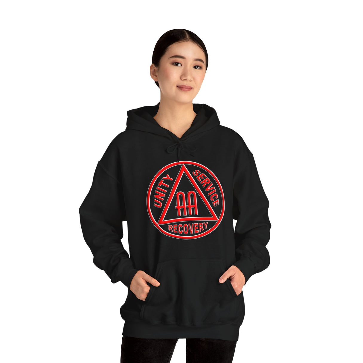 AA Black & Red Symbol dtg Hoodie
