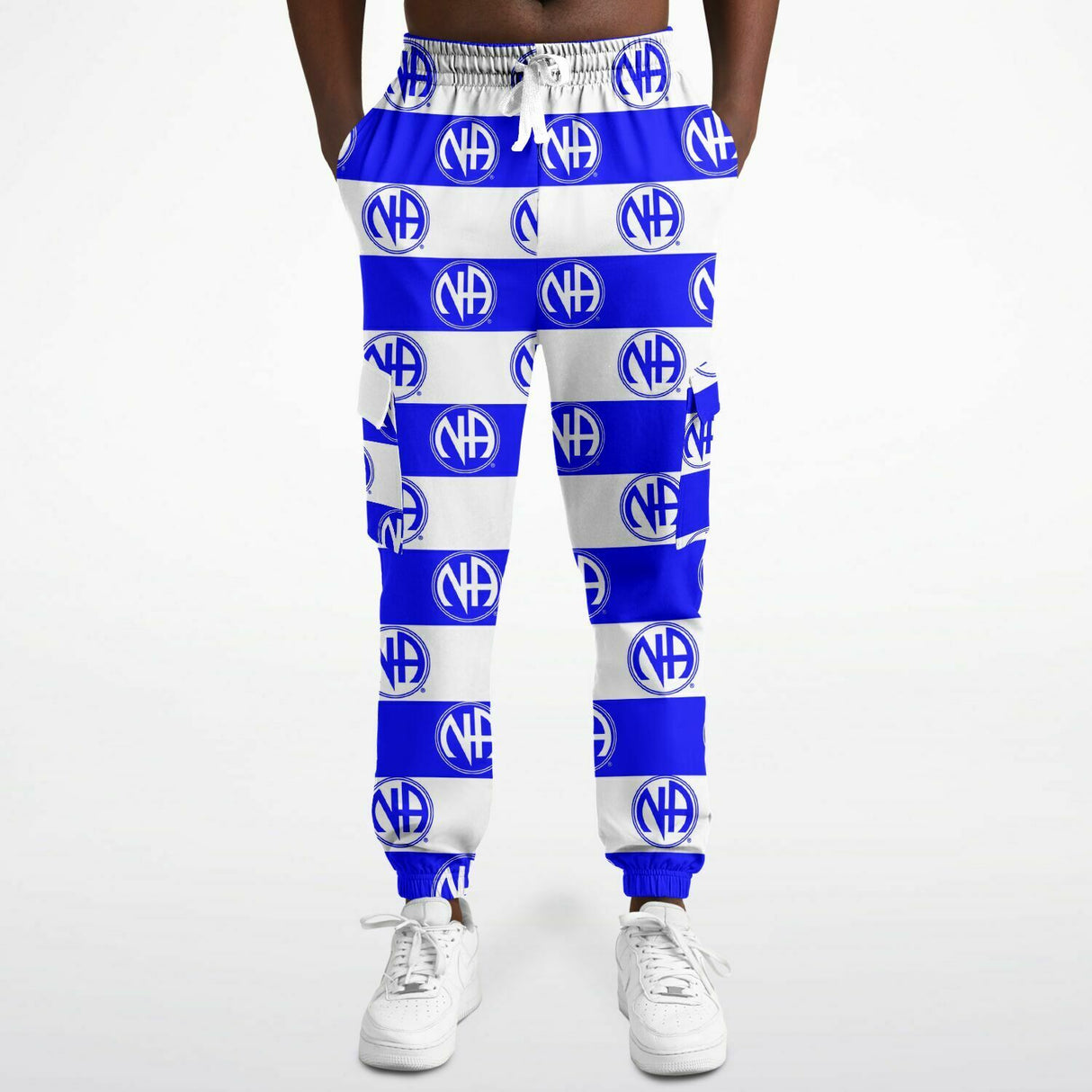 Striped NA Symbol Blue AOP SWEAT PANTS