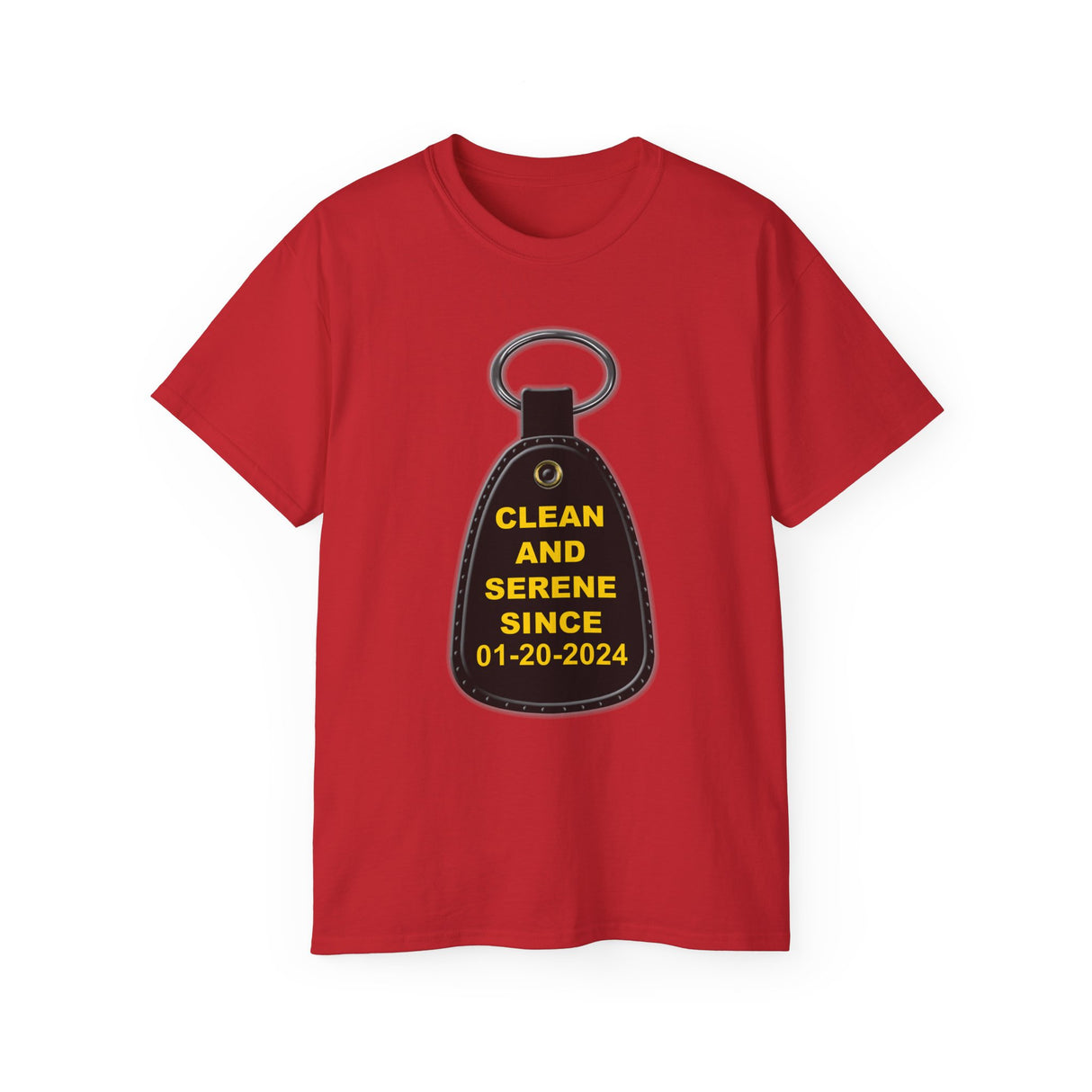 Custom Clean & Serene Since Key Tag Tee