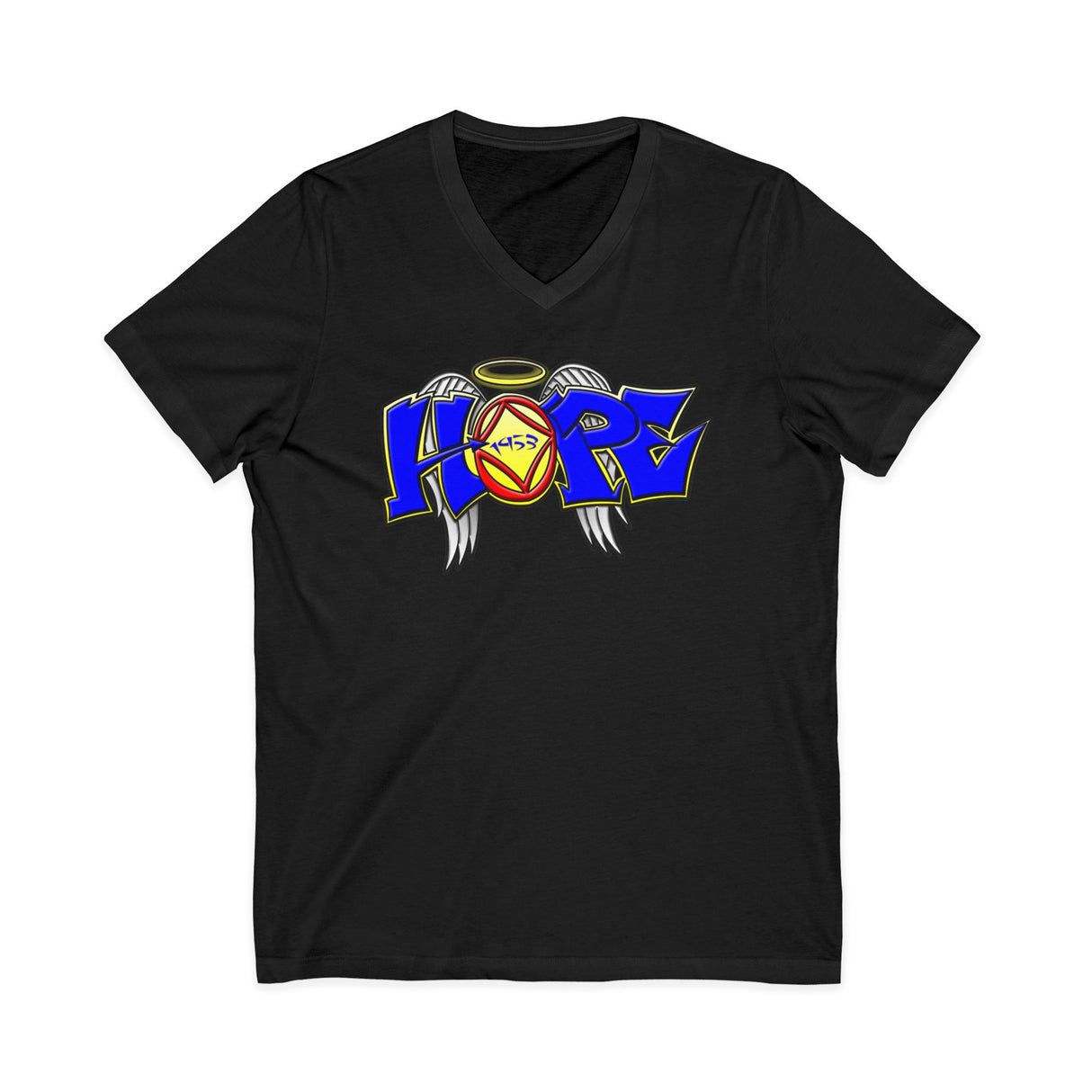 Hope Wings Graffiti Style dtg V-Neck Tee