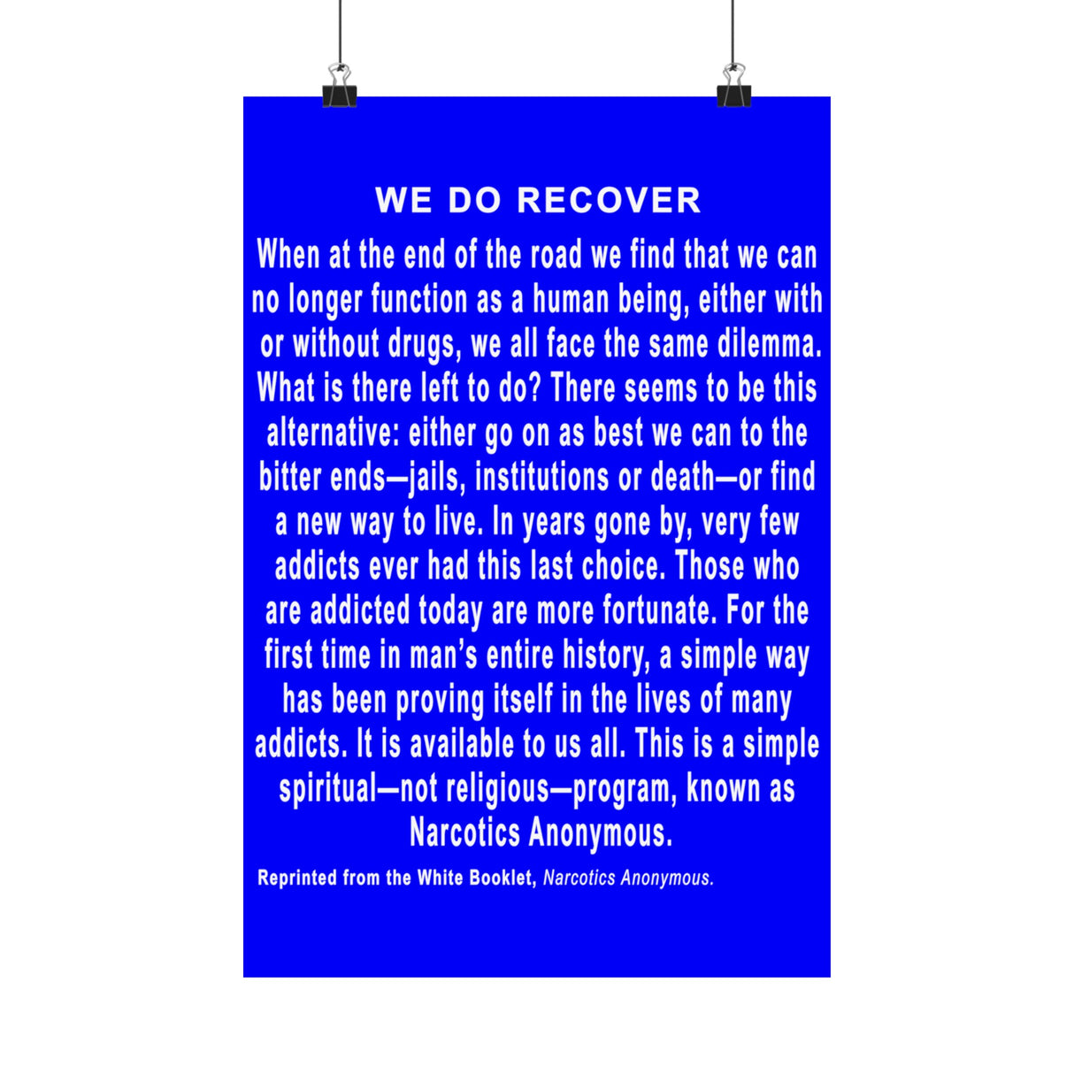 We Do Recover Vertical Posters