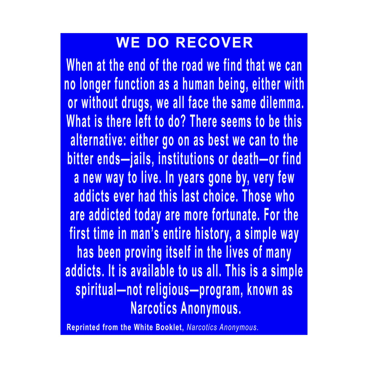 We Do Recover Vertical Posters