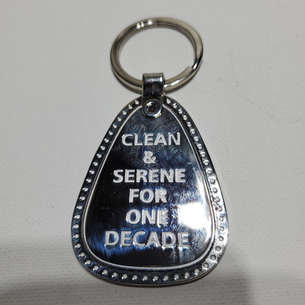 mkt- Metal One Decade Clean Key Tag