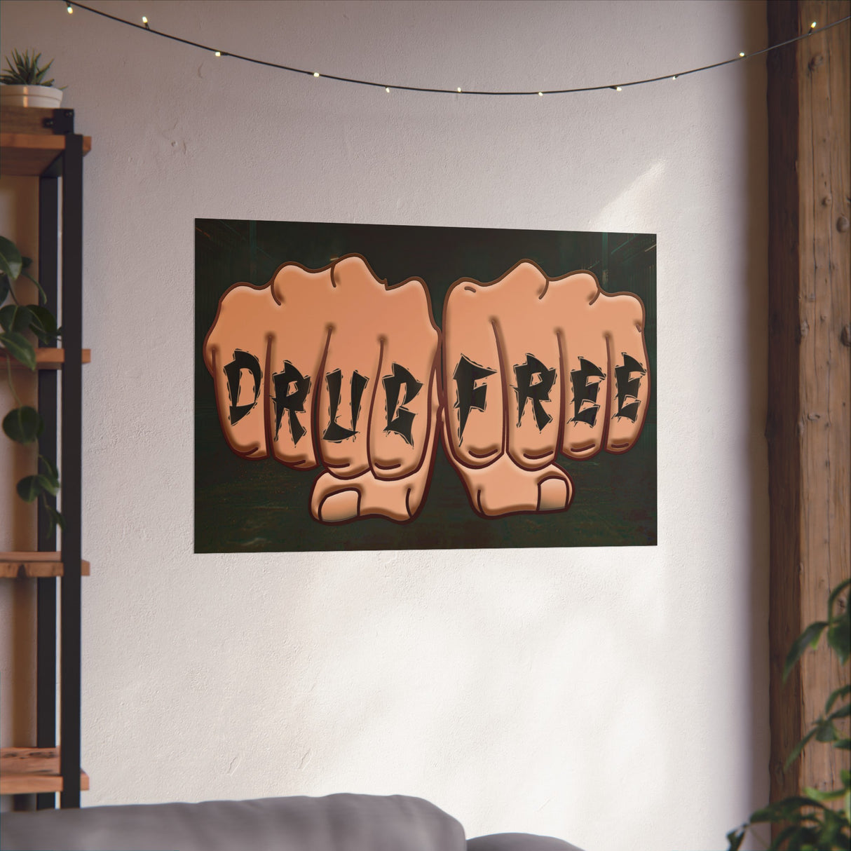 Drug Free Fist Horizontal Posters