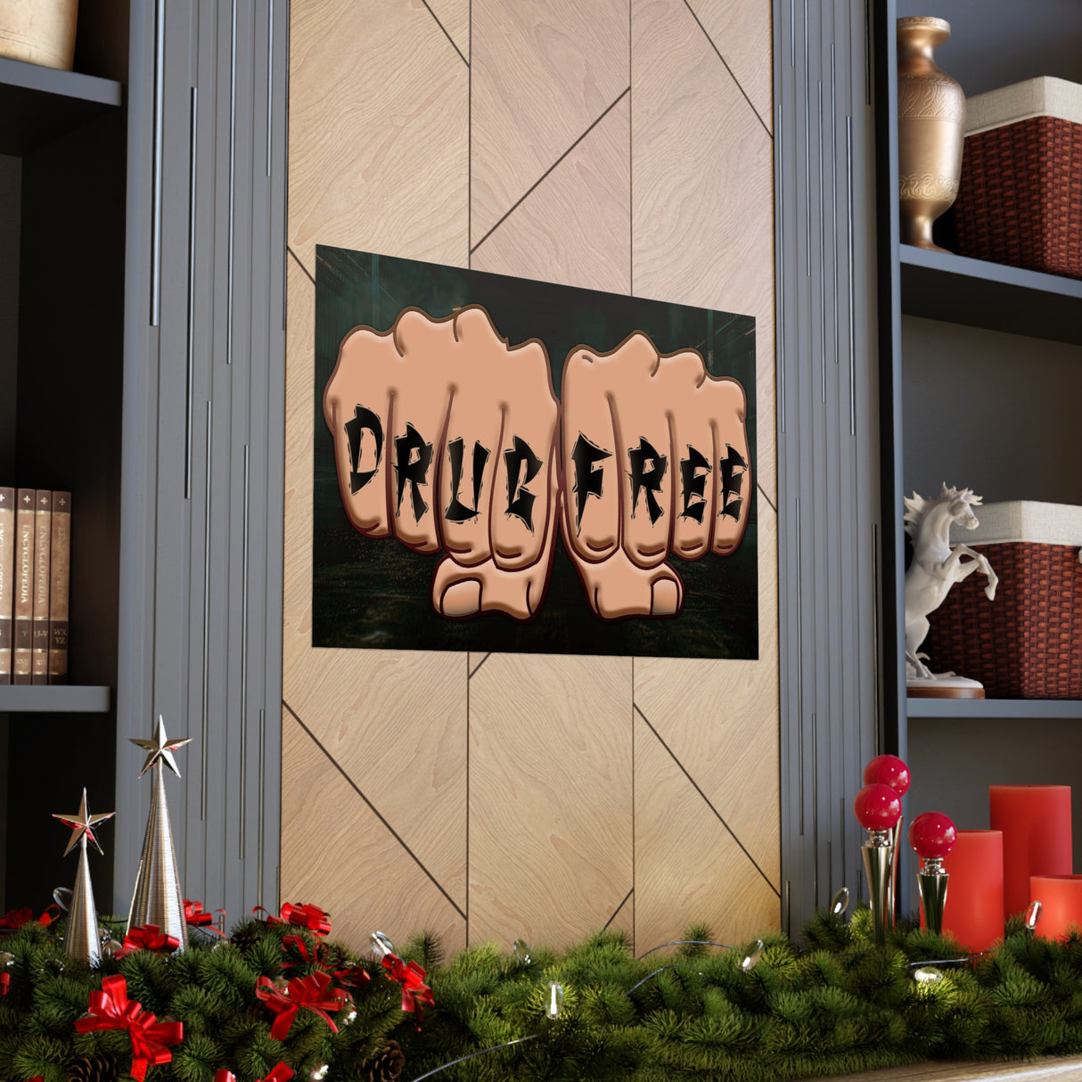 Drug Free Fist Horizontal Posters