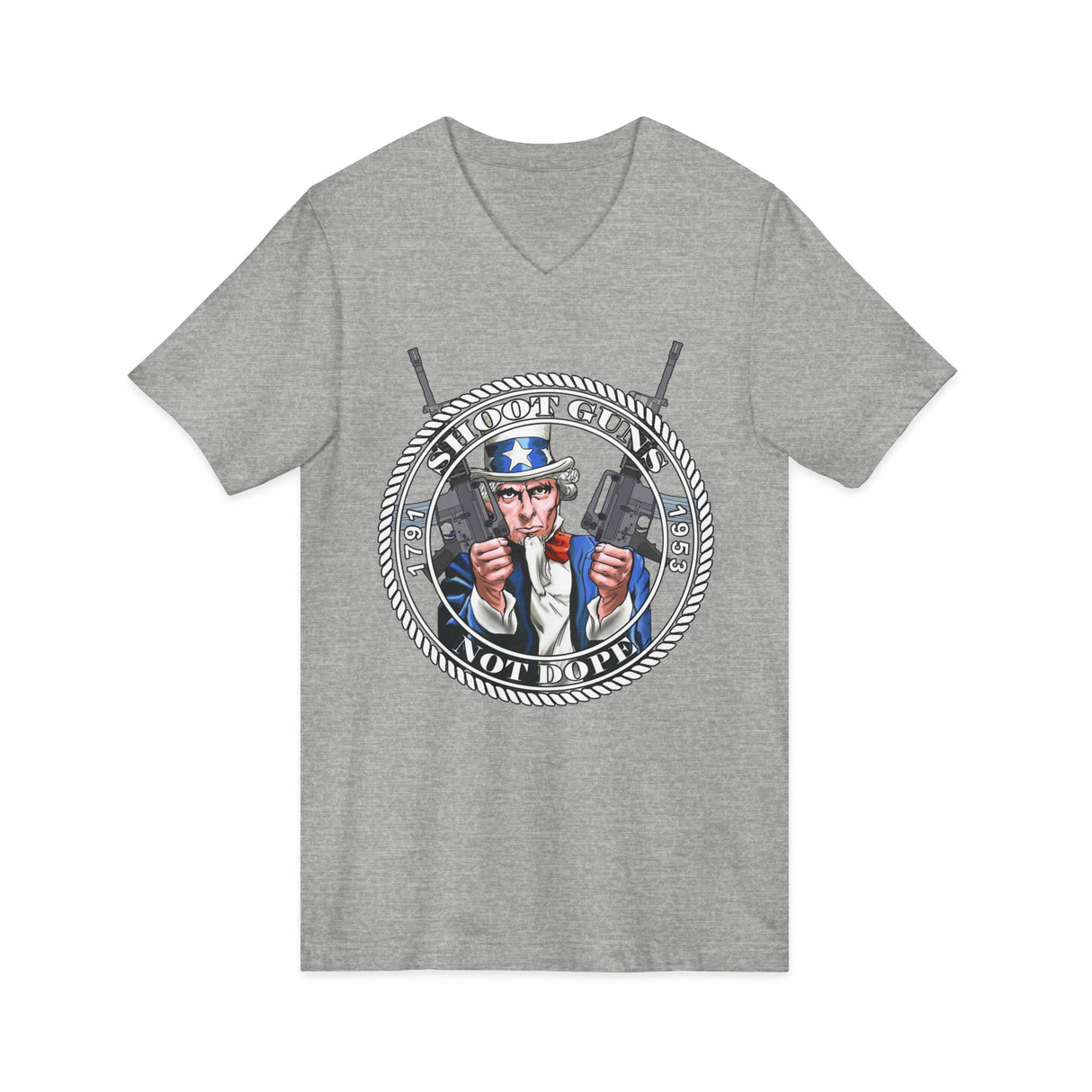 Shoot Guns Not Dope dtg V-Neck Tee