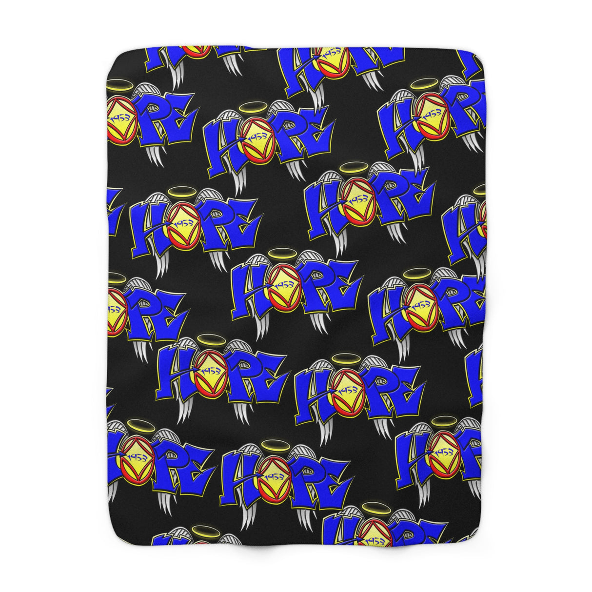 Hope Wings Graffiti Fleece Blanket