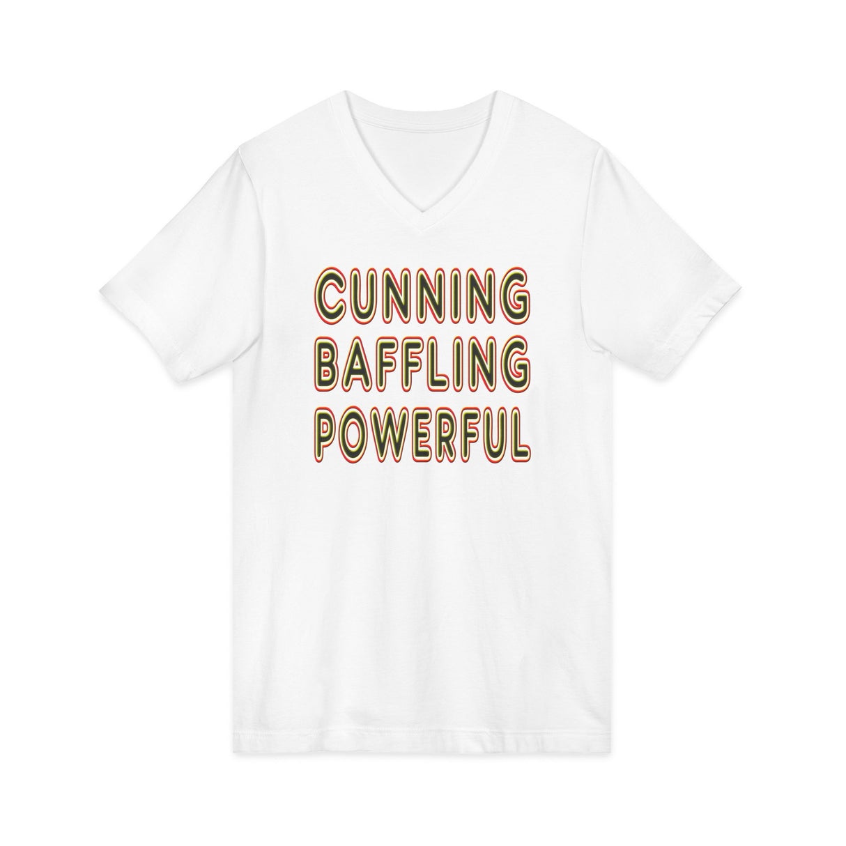 Cunning Baffling Powerful dtg V-Neck Tee