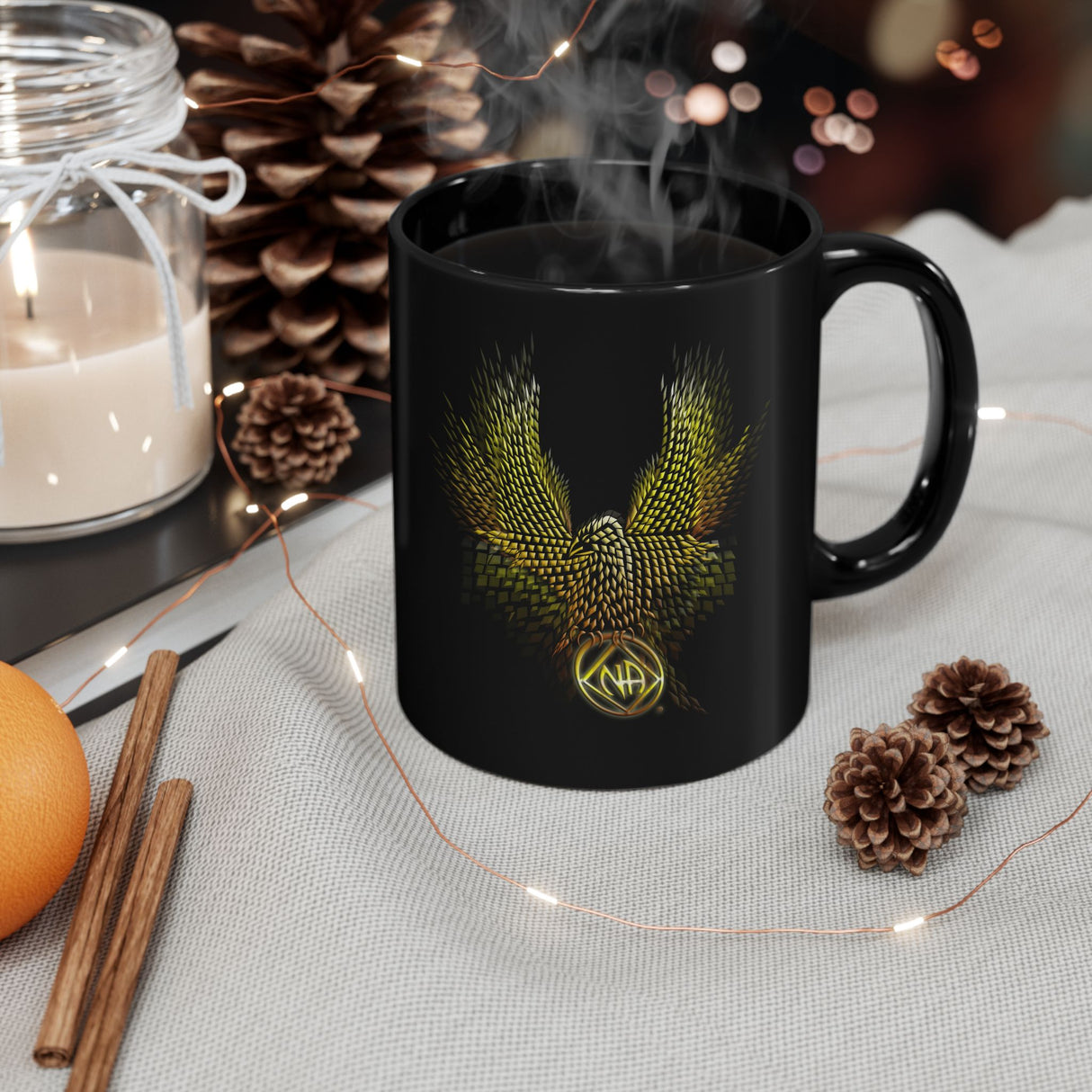 Diamond Eagle 11/15oz Black Mug