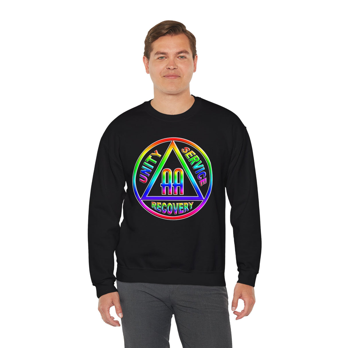 AA Rainbow Symbol dtg Crewneck Sweatshirt