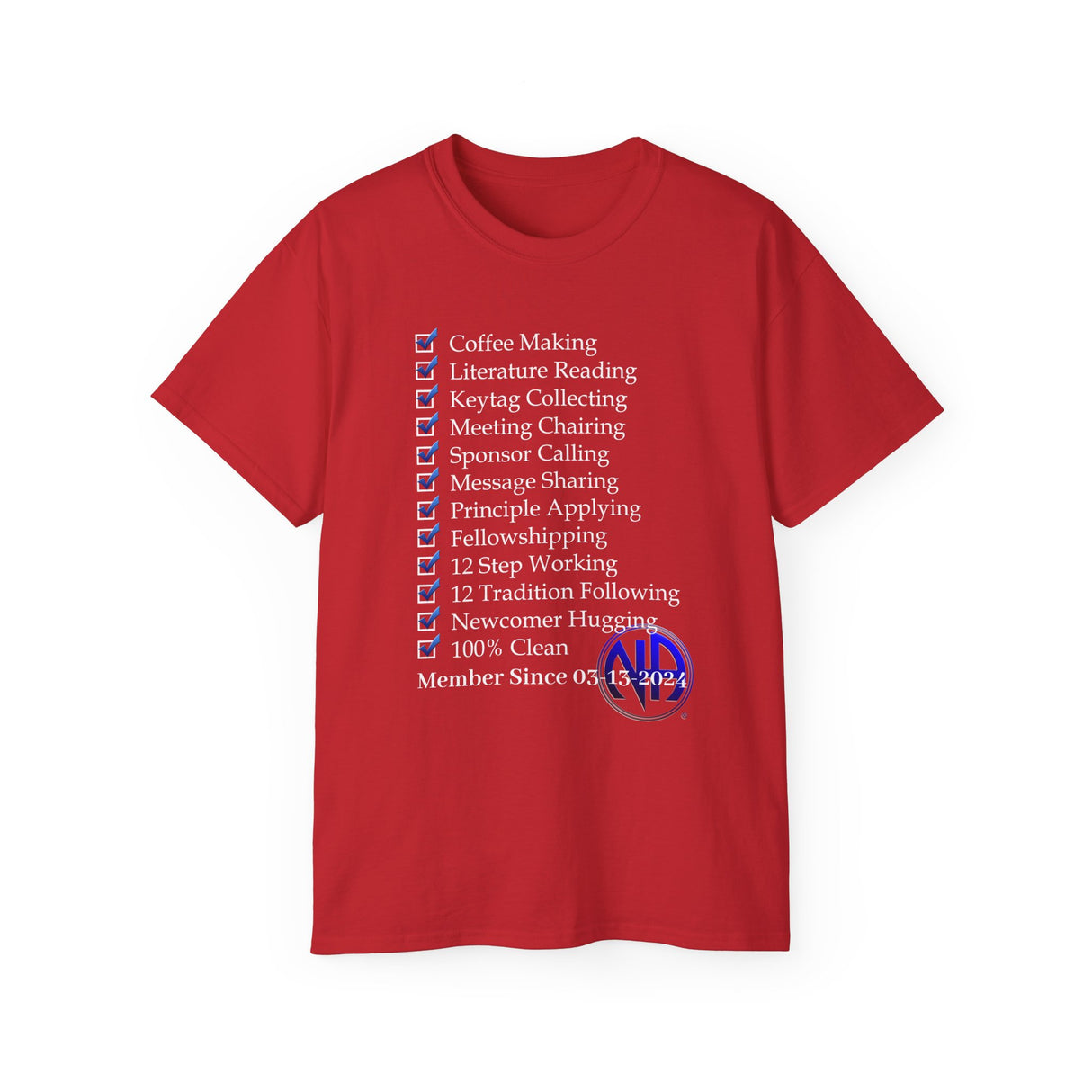 Custom Member Of NA Check List dtg Tee