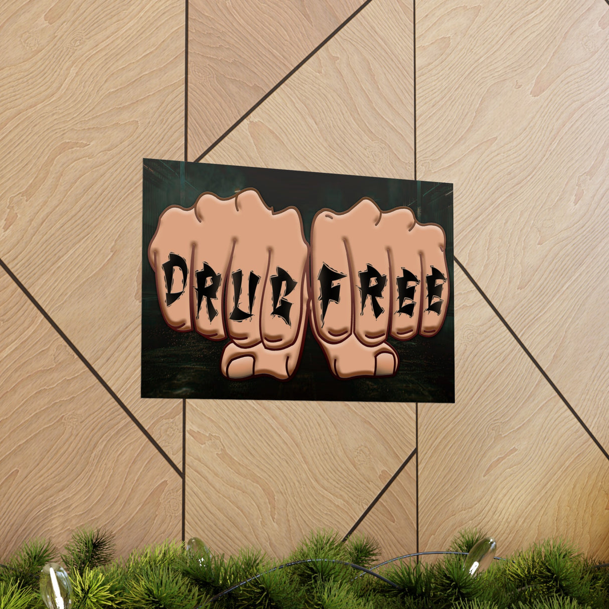 Drug Free Fist Horizontal Posters