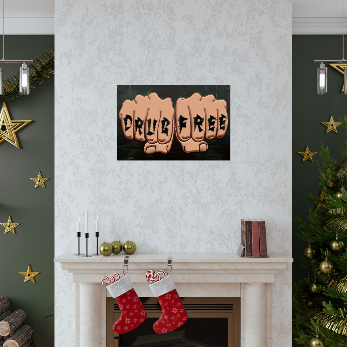 Drug Free Fist Horizontal Posters