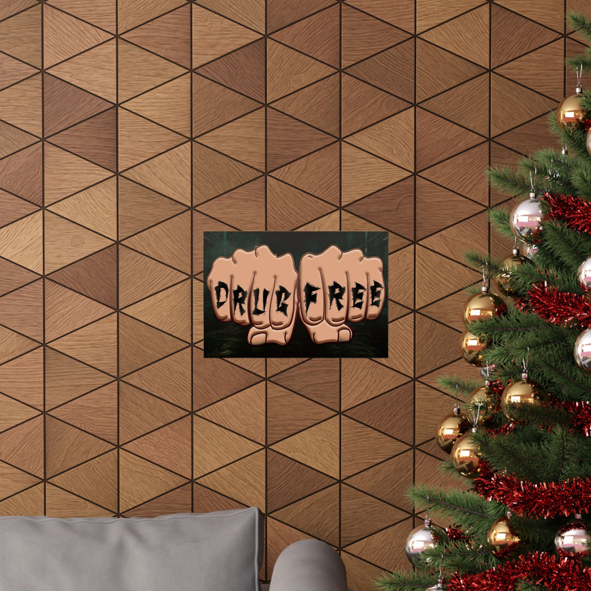 Drug Free Fist Horizontal Posters