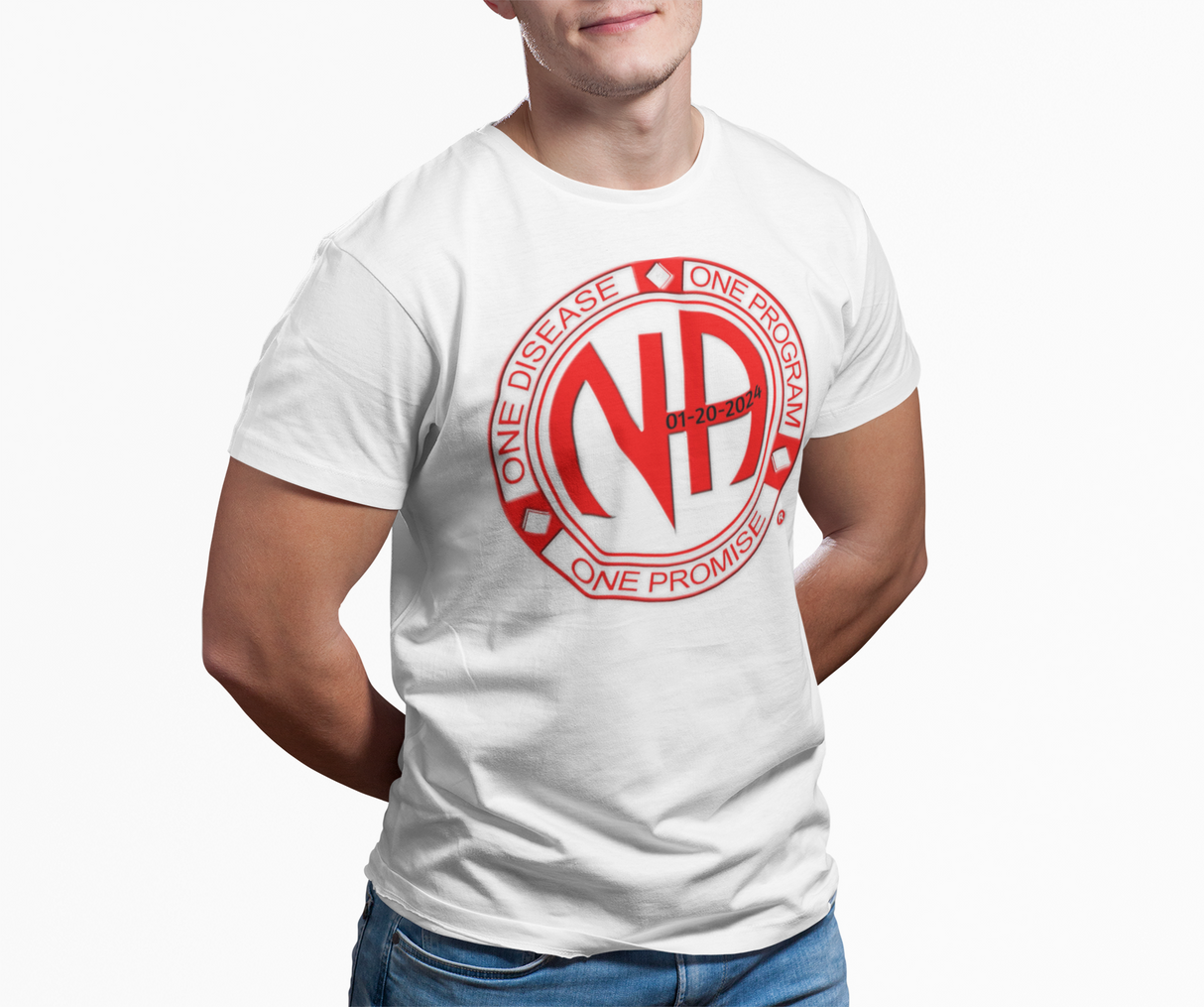 Custom Red One Disease, One Program Unisex Tee